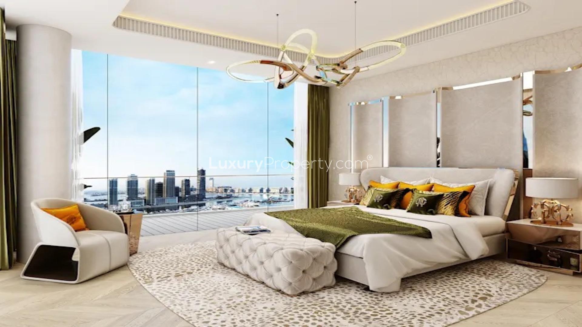 Luxurious penthouse interior with elegant decor in Damac Bay, Dubai Harbour