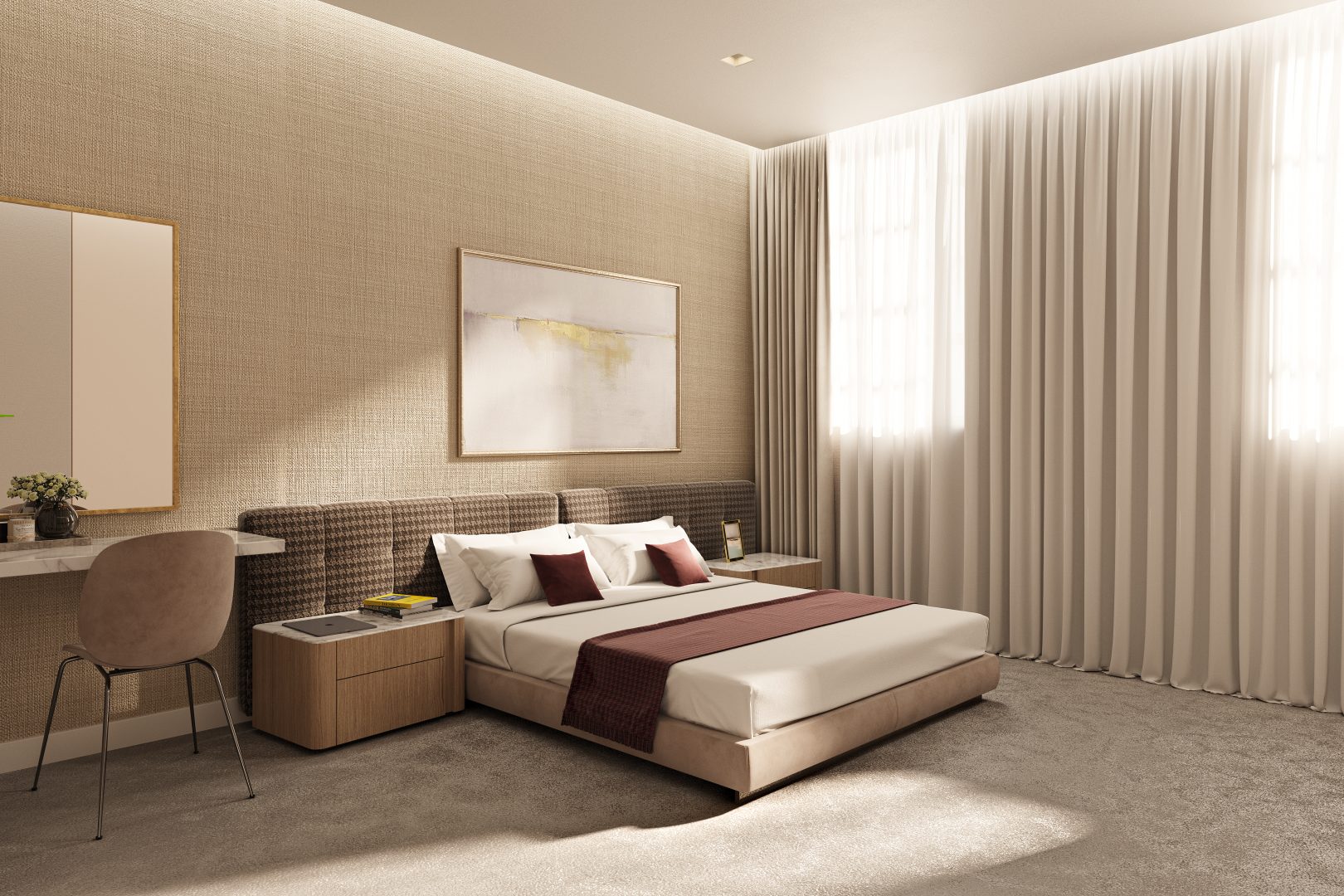 Luxurious living room in Marylebone penthouse with modern decor and natural light