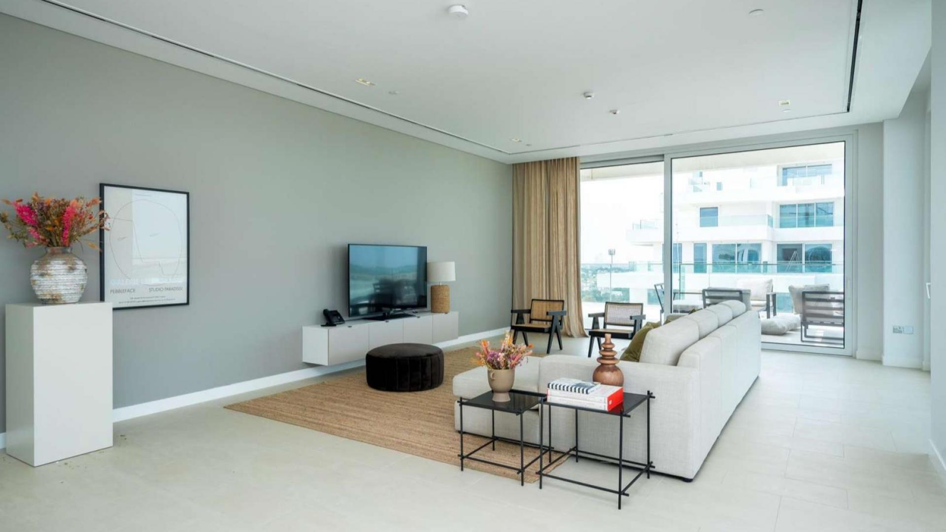 Modern open-plan living and dining area in Al Barari penthouse, Seventh Heaven