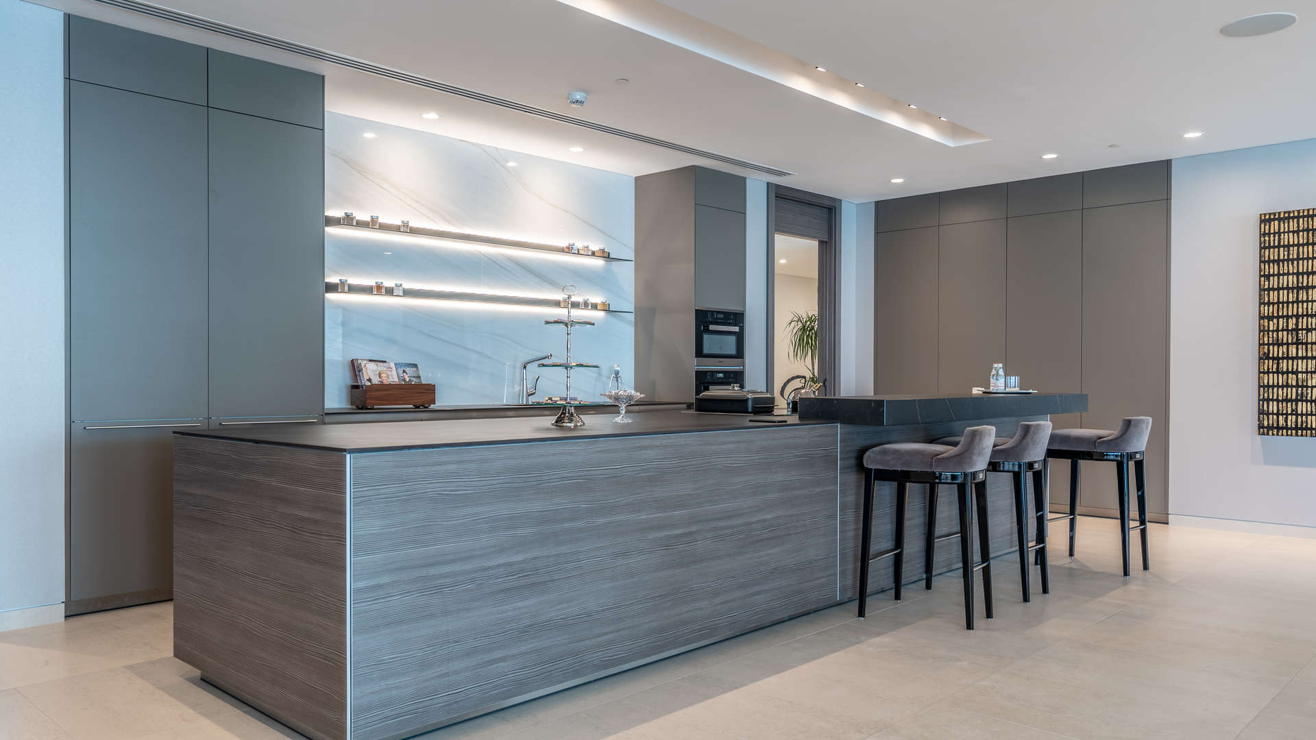 Luxurious dining area with ocean view in Palm Jumeirah penthouse, W Residences