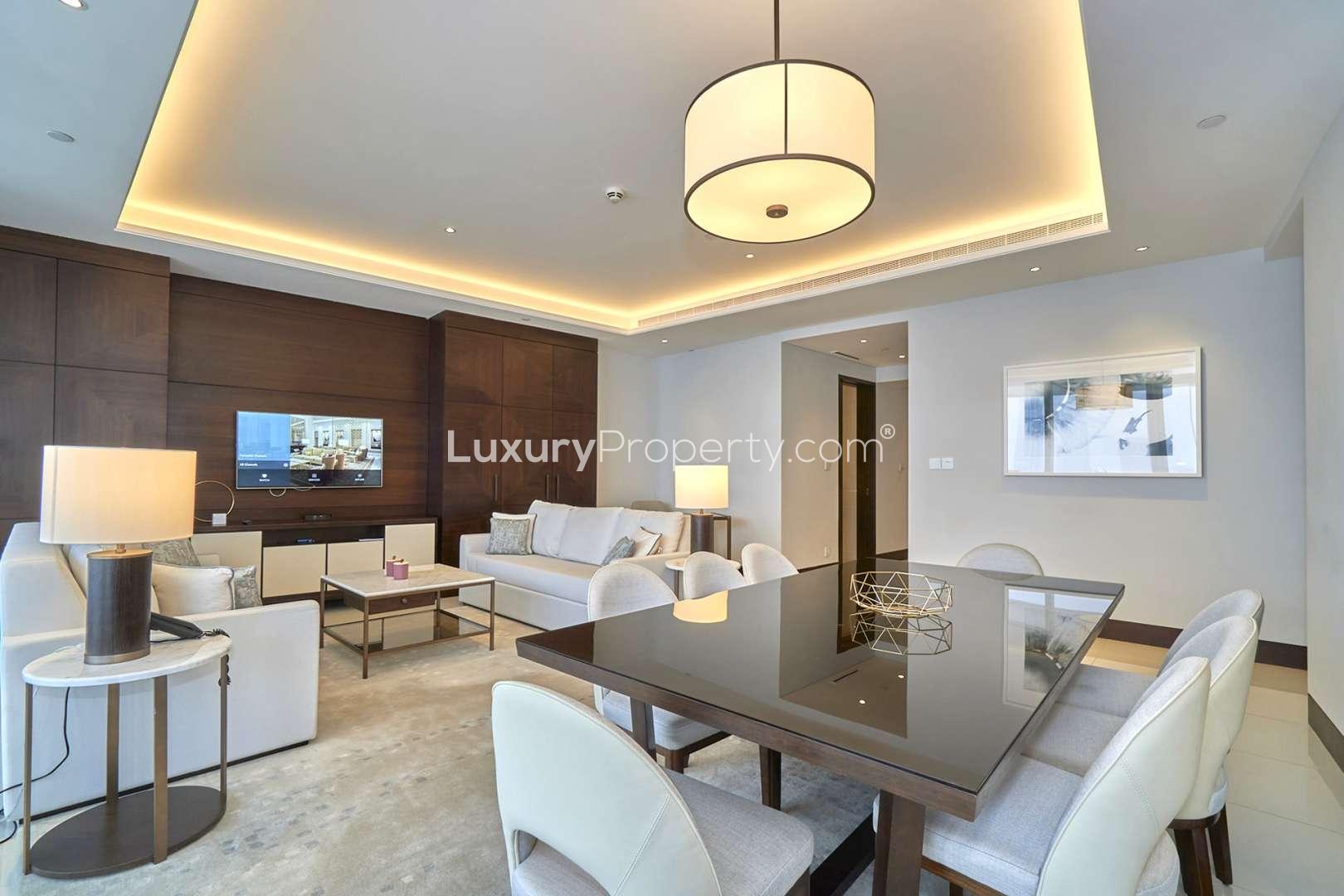 Modern kitchen in 3-bedroom apartment, The Address Sky Views, Downtown Dubai, Burj Khalifa views