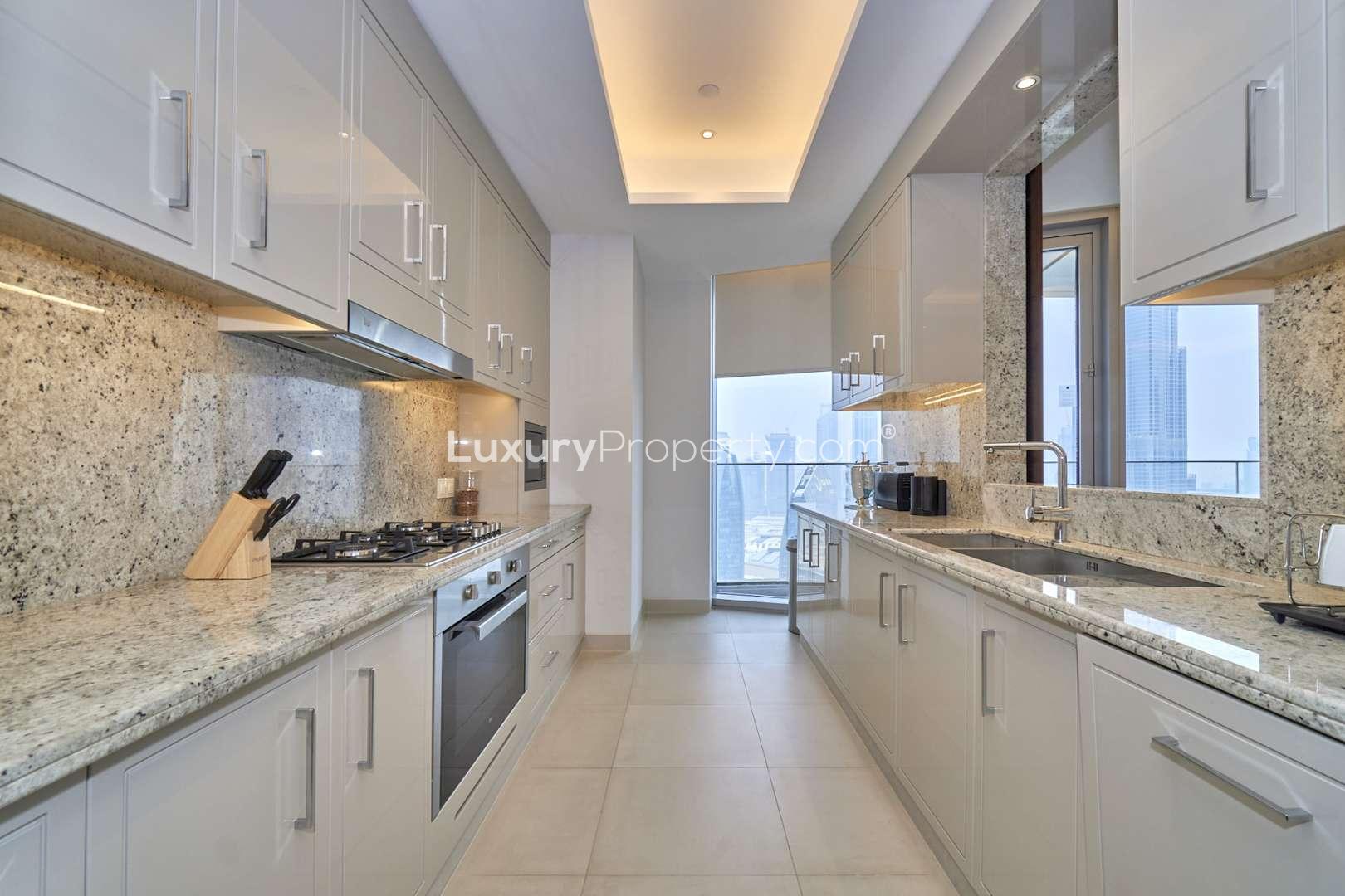 Modern kitchen in 3-bedroom apartment, The Address Sky Views, Downtown Dubai