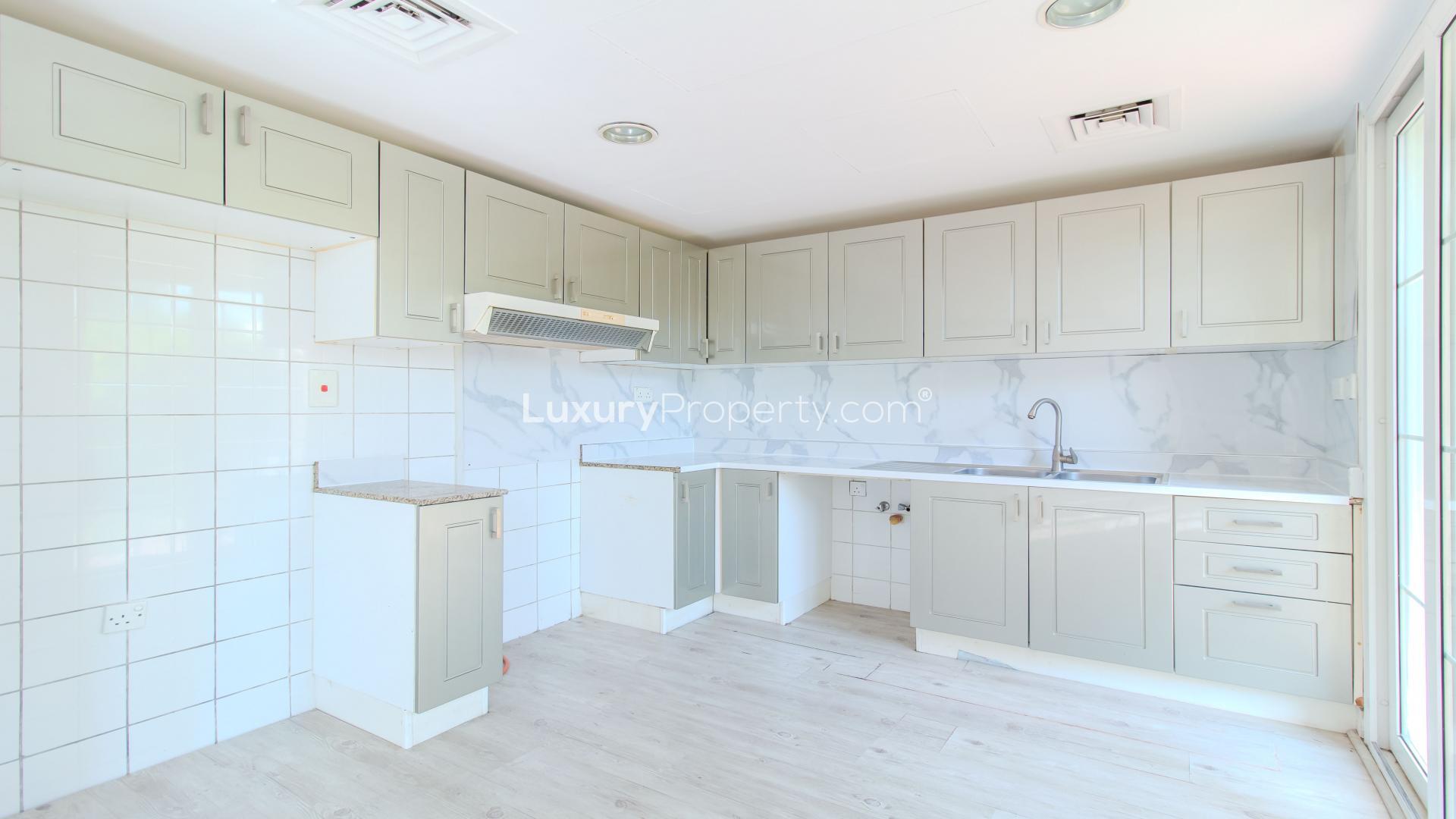 N/A,Modern kitchen in three-bed villa for rent, The Springs, Springs 3 community