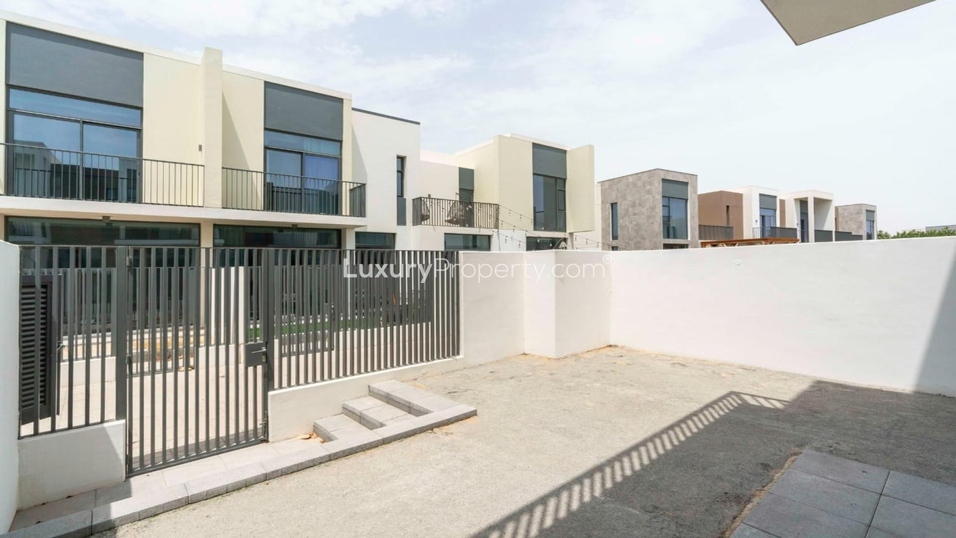 Balcony view of modern townhouses in Joy, Arabian Ranches 3 community