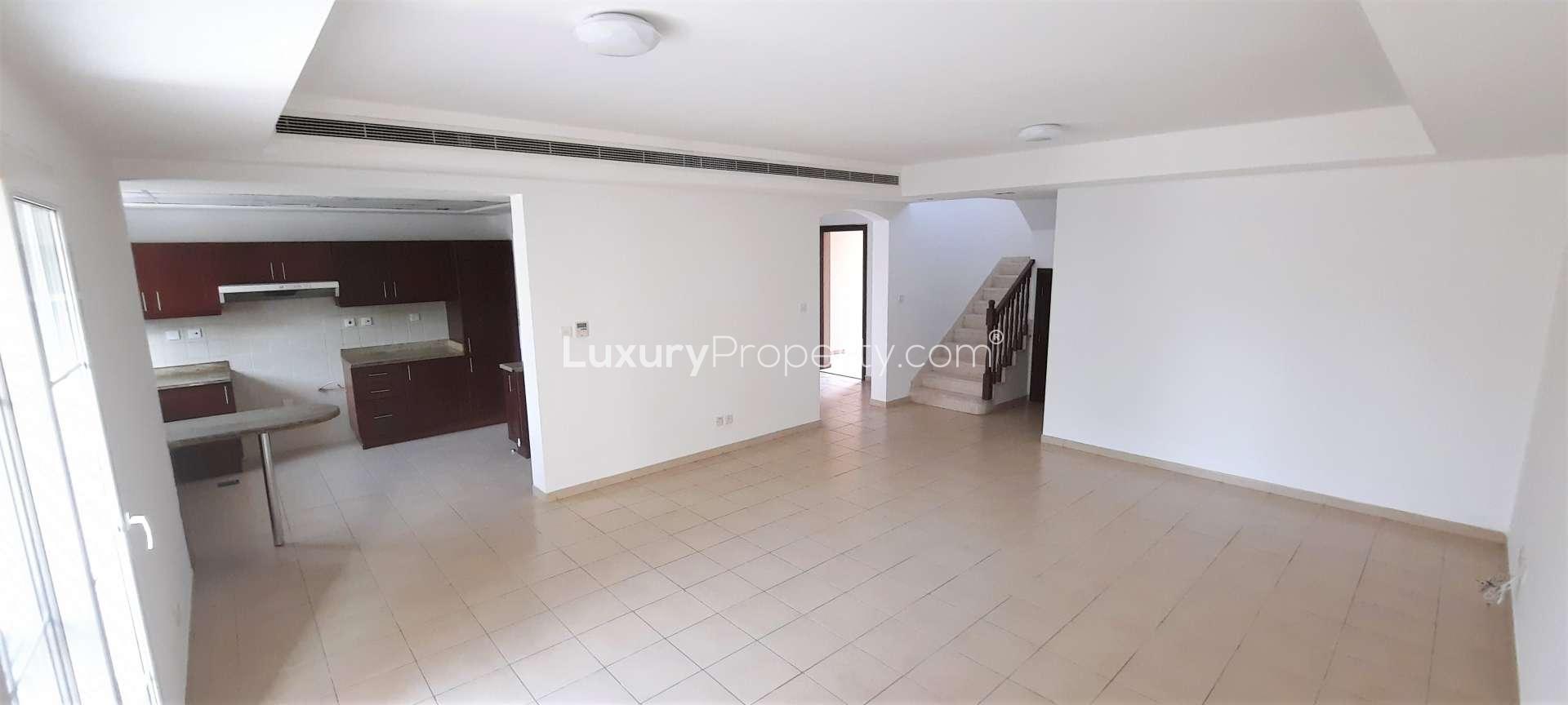 Exterior view of 3-bedroom townhouse for rent in Al Reem, Arabian Ranches