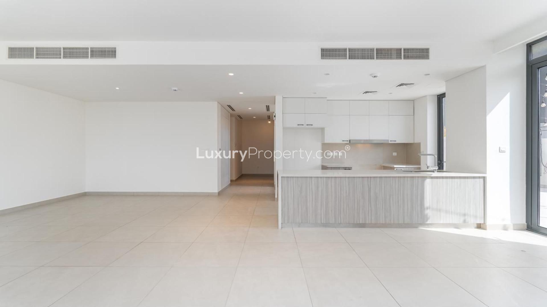 Spacious living area in 3-bedroom villa at Dubai Hills Estate, Club Villas for rent