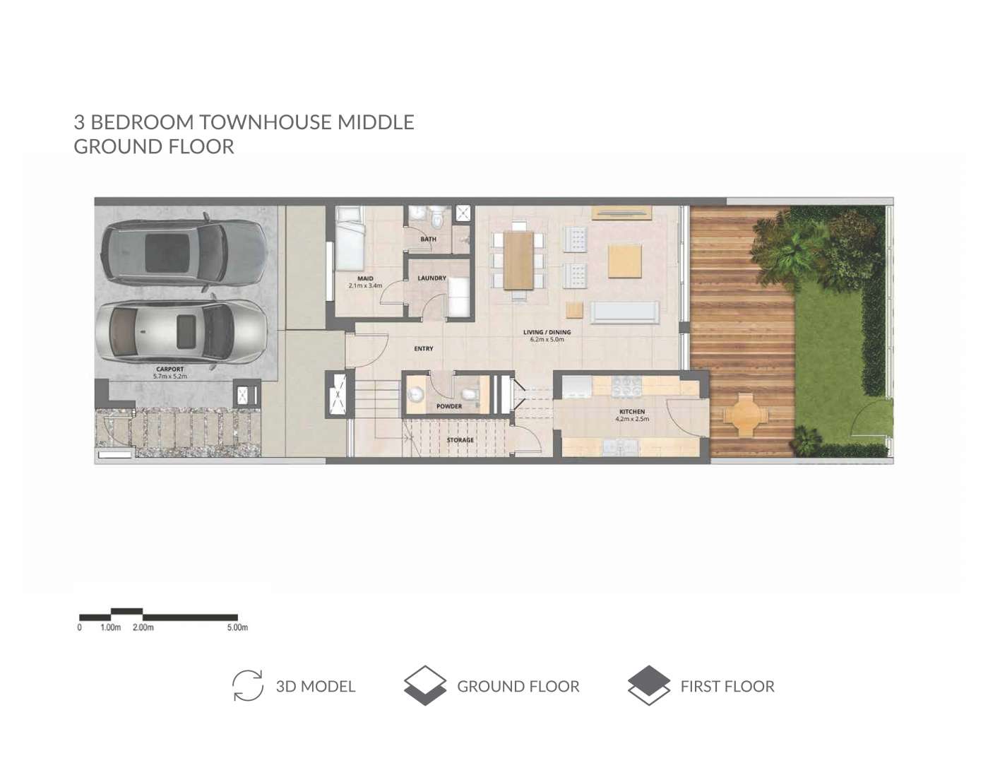 Floorplan of 3-bed Arabella Townhouse in Mudon, featuring modern layout and amenities