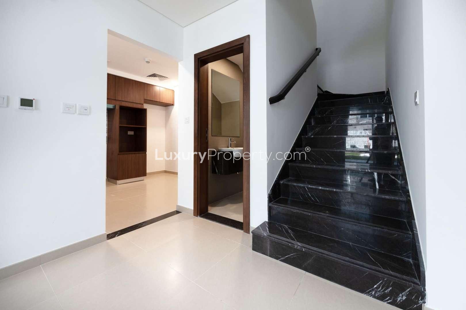 Elegant 3-bedroom townhouse exterior in Arabella 3, Mudon for rent
