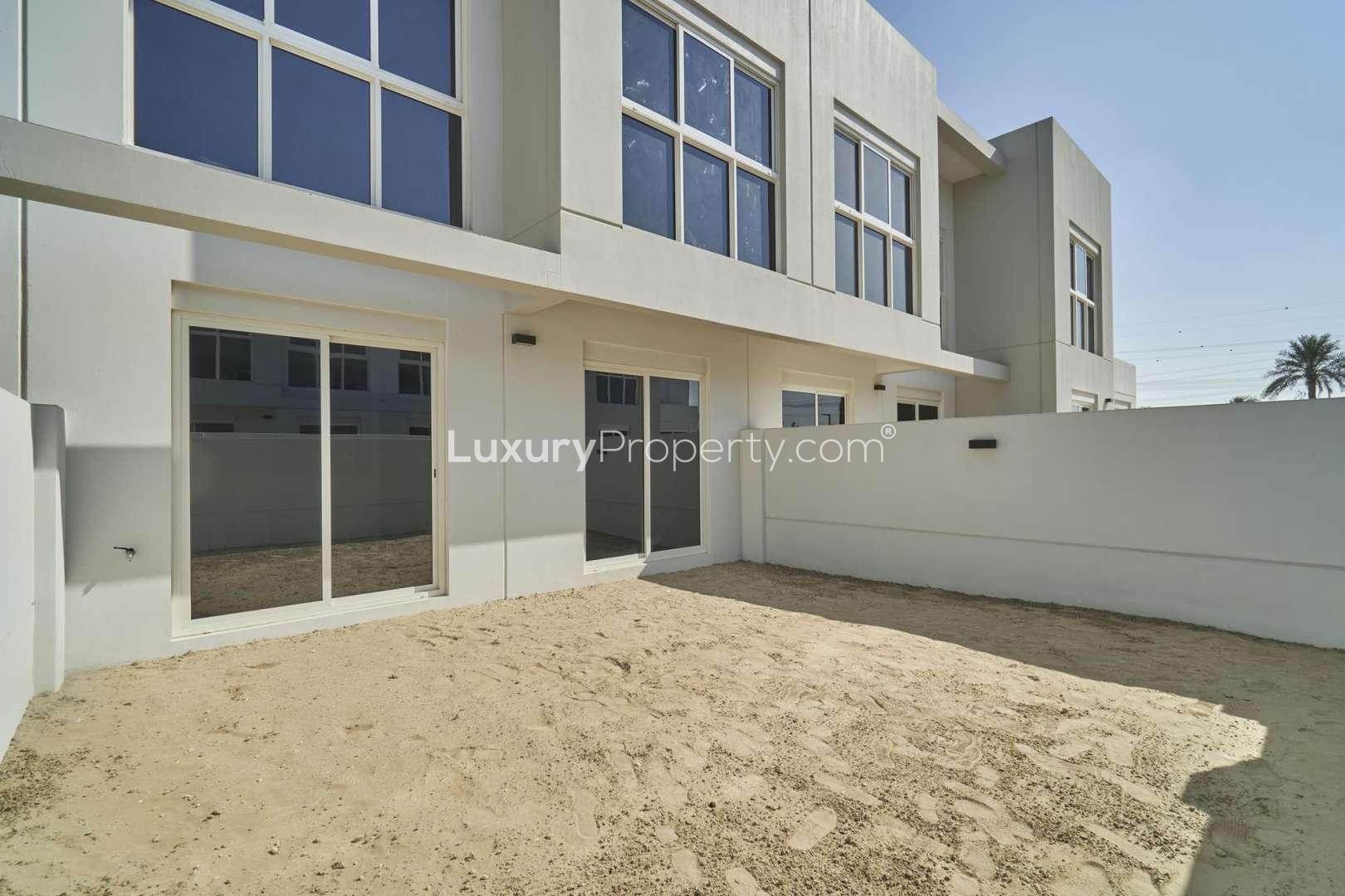 Charming 3-bedroom villa exterior in Arabella 3, Mudon, available for rent