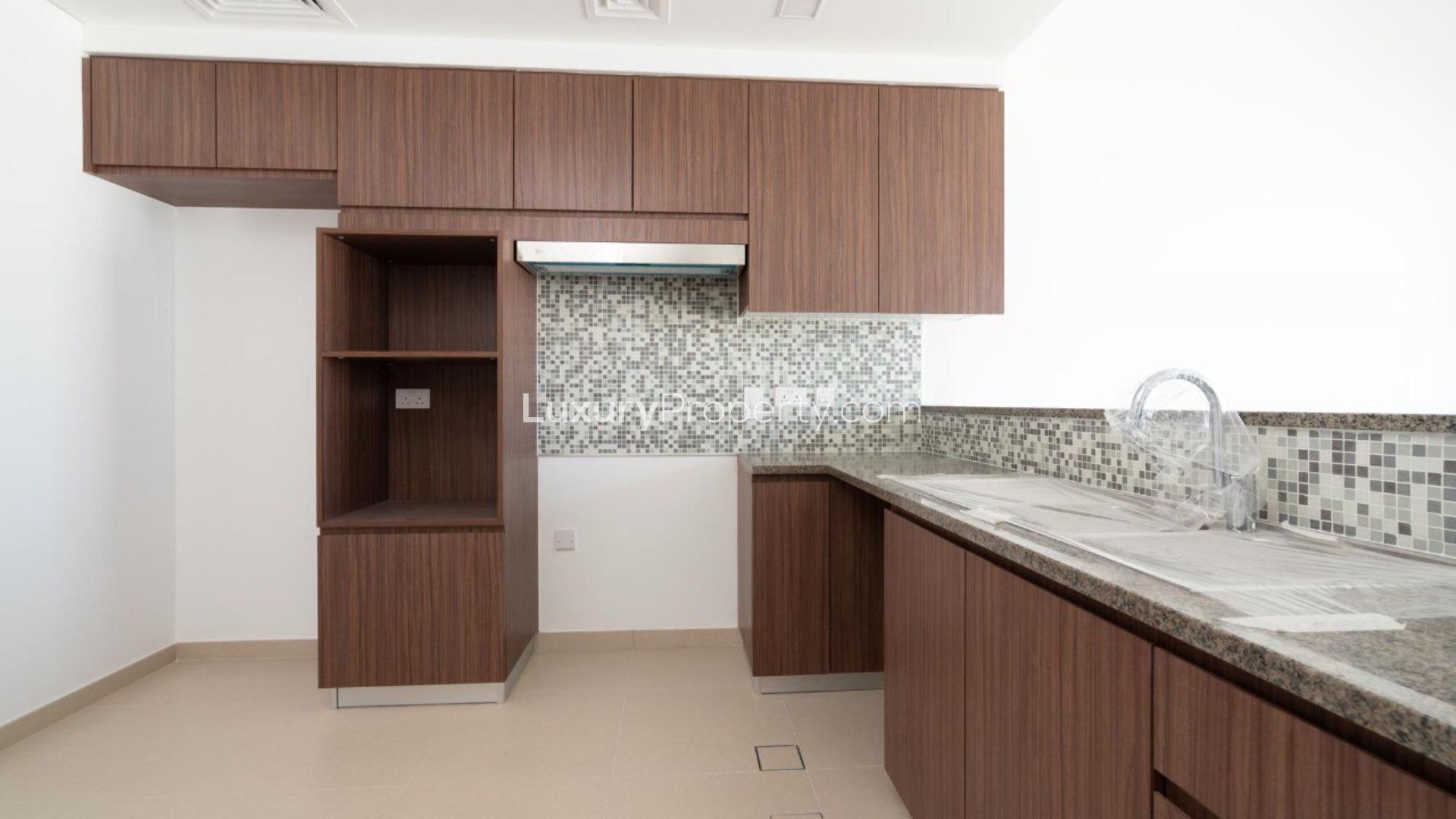 Interior of Mudon Arabella Townhouse with stairs and kitchen. For rent, 3 bedrooms