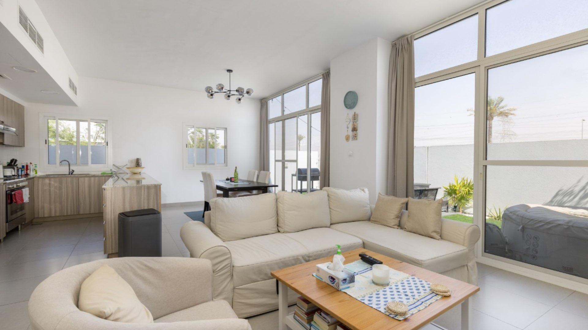 Modern 3-bedroom townhouse exterior in Arabella, Mudon community, available for rent