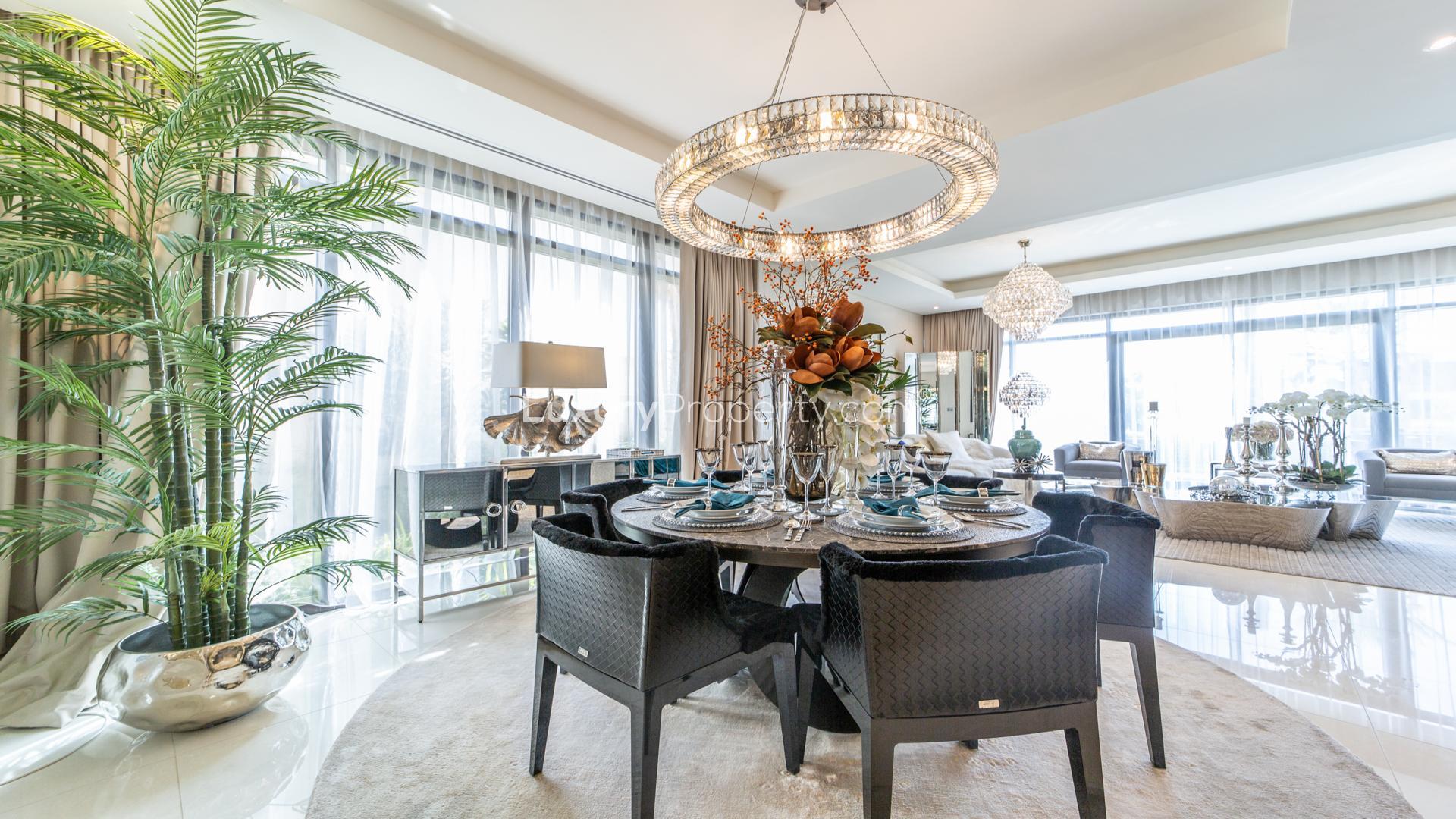 Luxurious living room in Brookfield townhouse, featuring elegant decor and modern furnishings