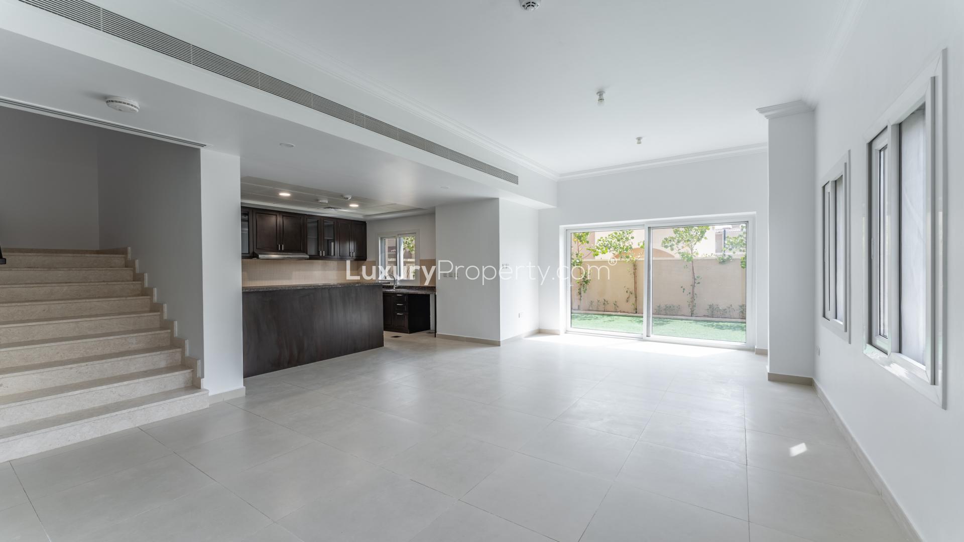 Luxury 3-bedroom villa exterior in Serena Casa Viva, Dubai, available for rent