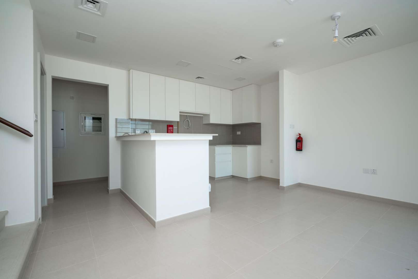 Modern kitchen and staircase in spacious Type 6 townhouse, Hayat, Town Square for rent