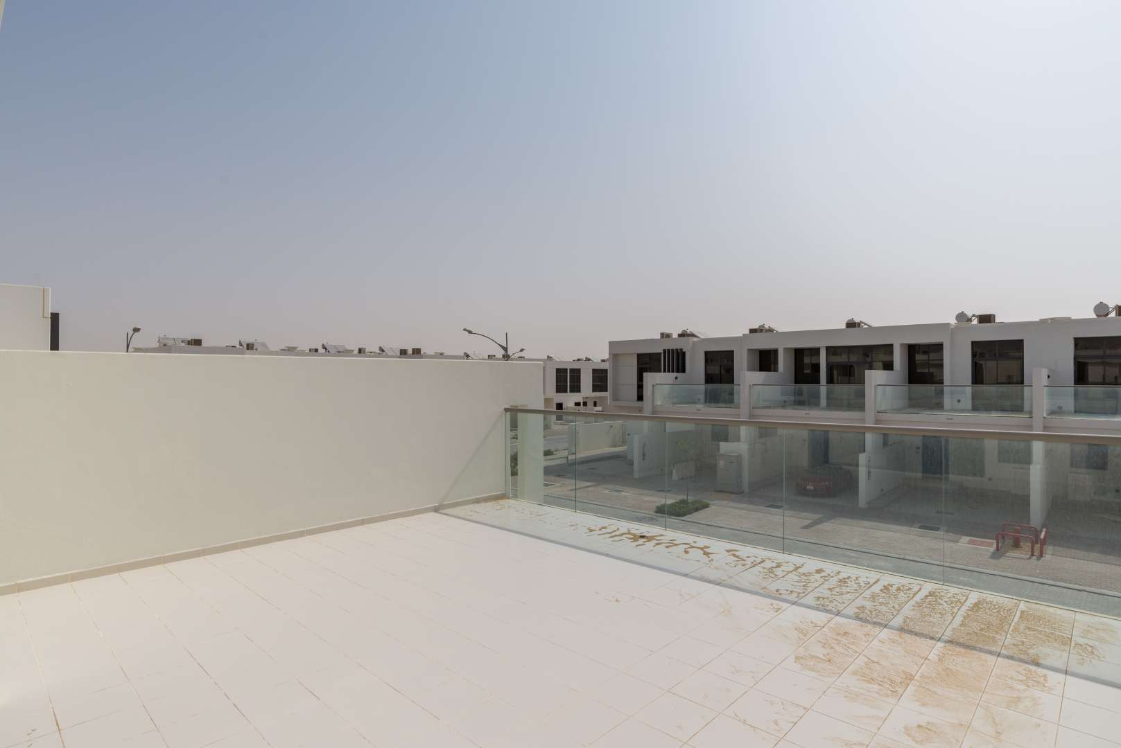 Rooftop terrace view of Janusia townhouse in Damac Hills 2, Akoya Oxygen community