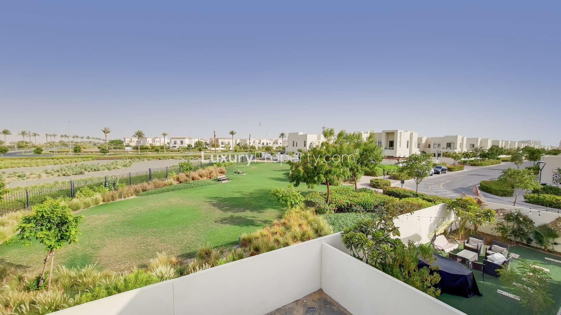 Bright living room in 3-bedroom townhouse, Mira Oasis 3, Reem, available for rent