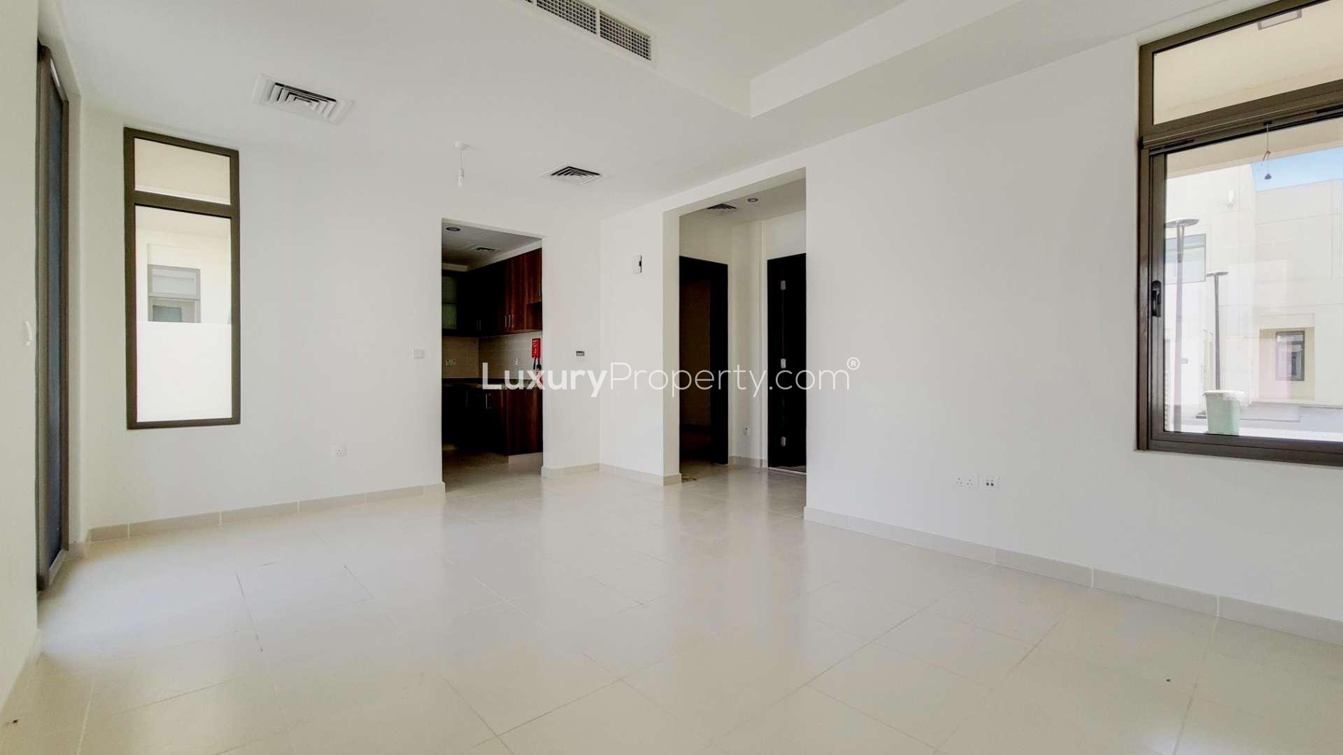 Charming Mira Oasis 3 townhouse view, lush garden and scenic surroundings, Reem community