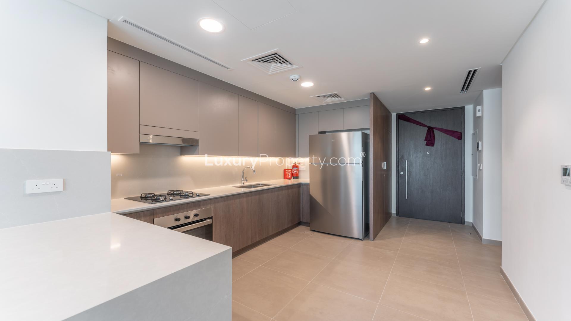 Bright living area in 3-bedroom townhouse, Elan, Tilal Al Ghaf, available for rent