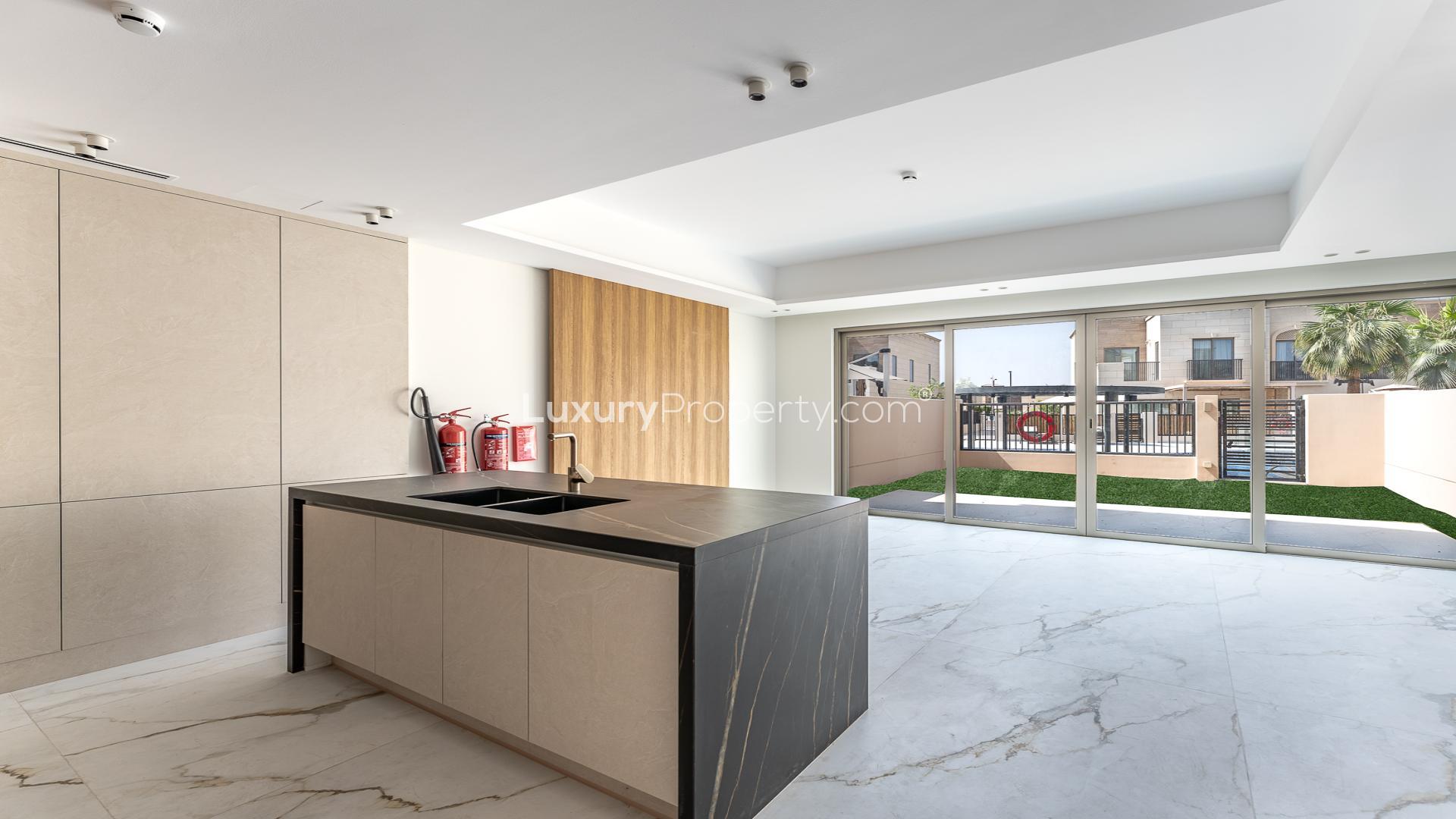 Modern kitchen interior in townhouse, Jumeirah Golf Estates, Jasmine Lane, available for rent