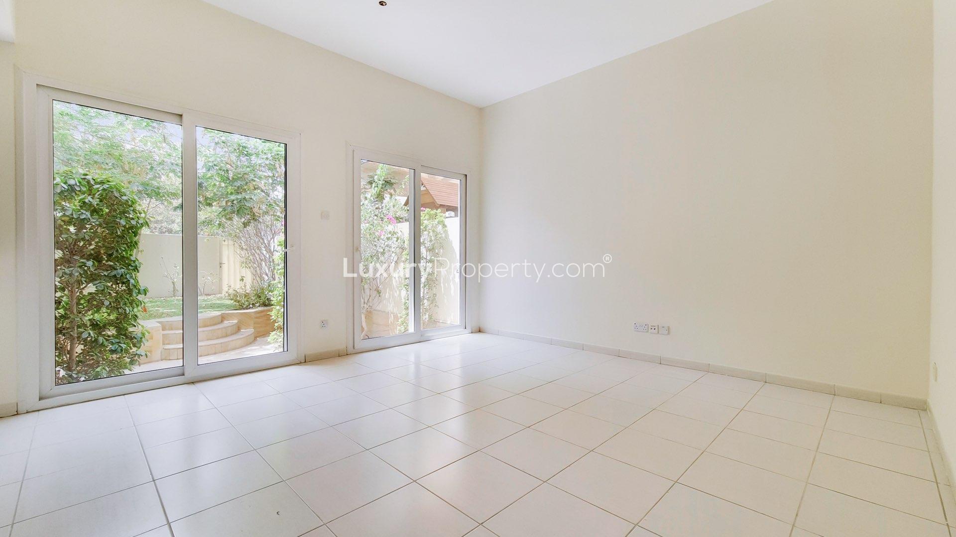 Partially upgraded 3-bedroom villa exterior in The Springs community for rent