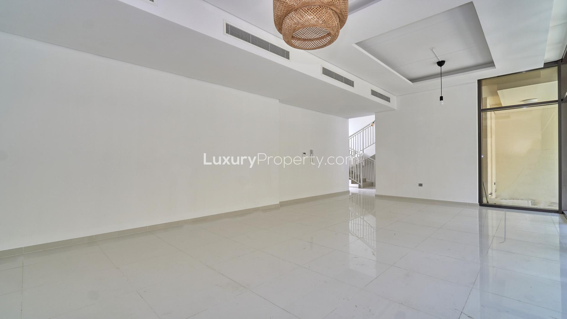 Bright living area in 3-bedroom townhouse for rent, Trinity, Damac Hills