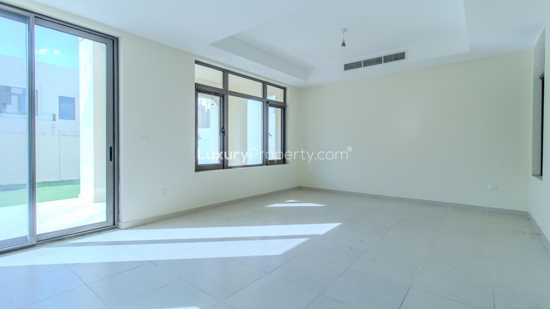 Modern villa exterior in Mira Oasis, Reem with spacious plot and contemporary design