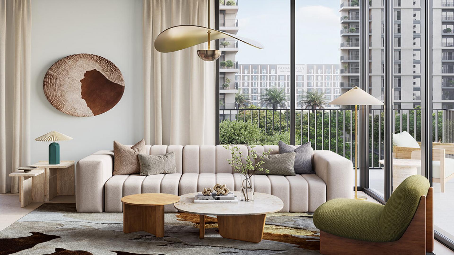 Modern kitchen and dining area in Dubai Hills Estate townhouse, Park Lane, with stylish decor