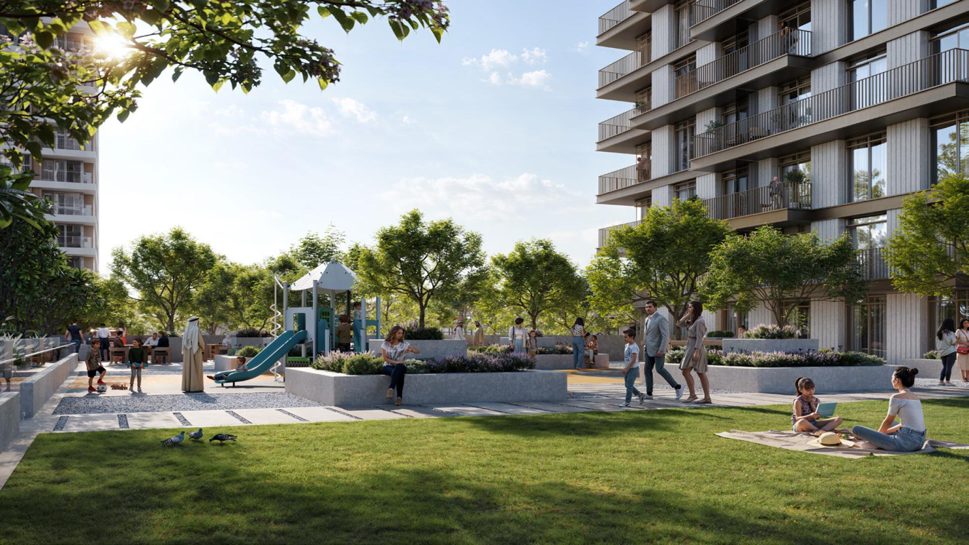 Modern living room in waterfront townhouse, Address Residences, Dubai Creek Harbour