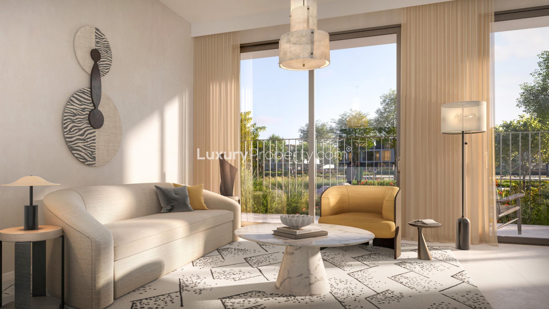 Modern 3-bedroom townhouse in Velora 2, The Valley, with luxury amenities and parking