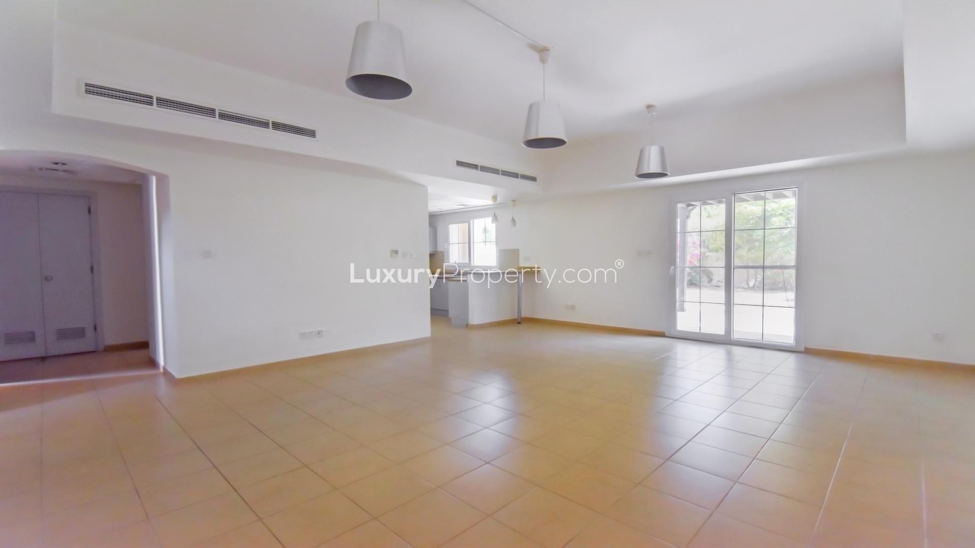 Bright living area in 3-bedroom townhouse, Al Reem, Arabian Ranches 1, with large windows
