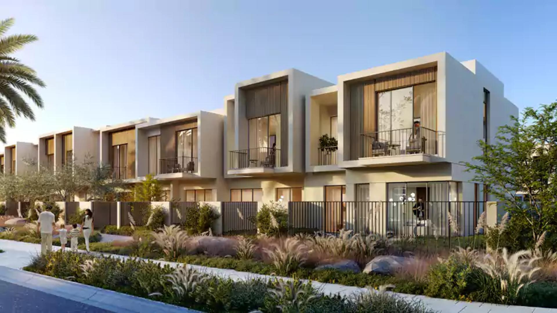 Modern living room and kitchen in Orania townhouse, The Valley, with garden view