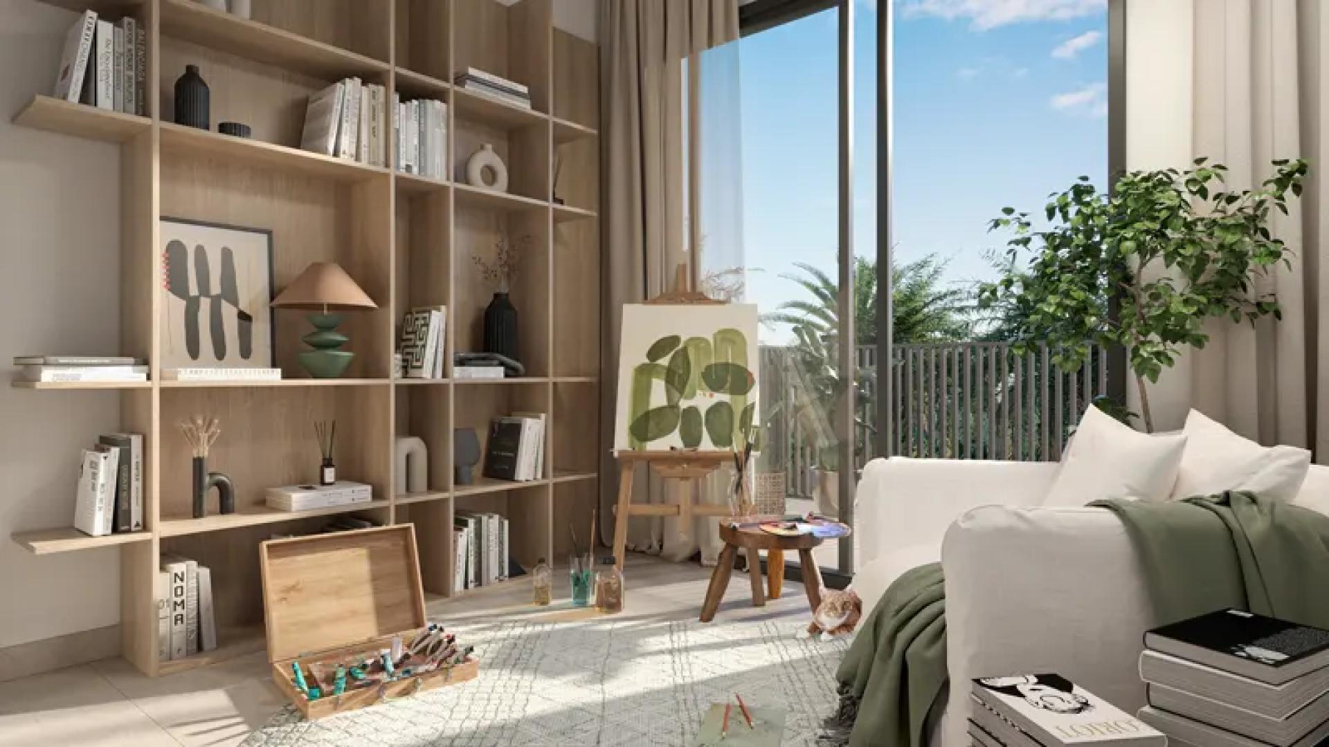 Modern living room in Aria Type Townhouse, Arabian Ranches 3, with elegant decor and natural light