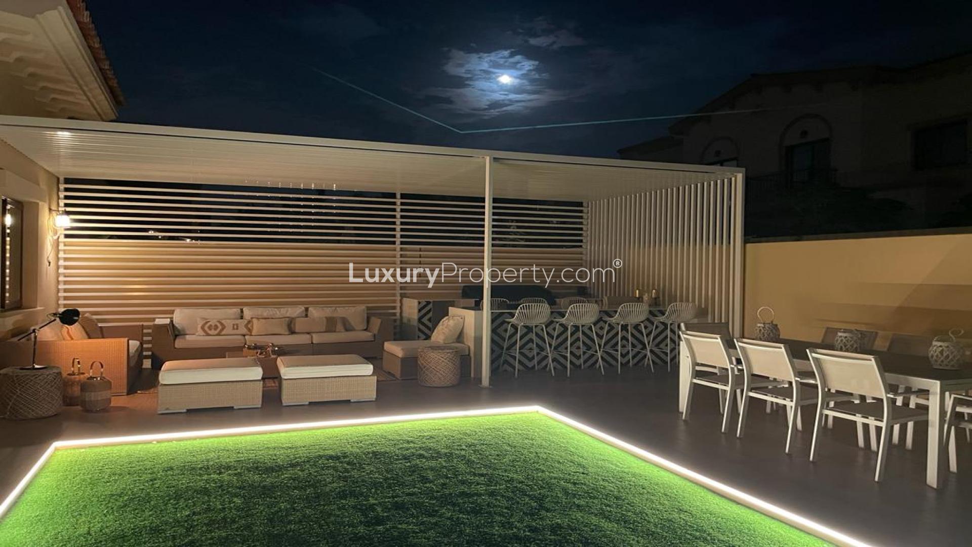 Elegant entryway in 3-bedroom townhouse, Mira, Reem Community, featuring stairs and decor