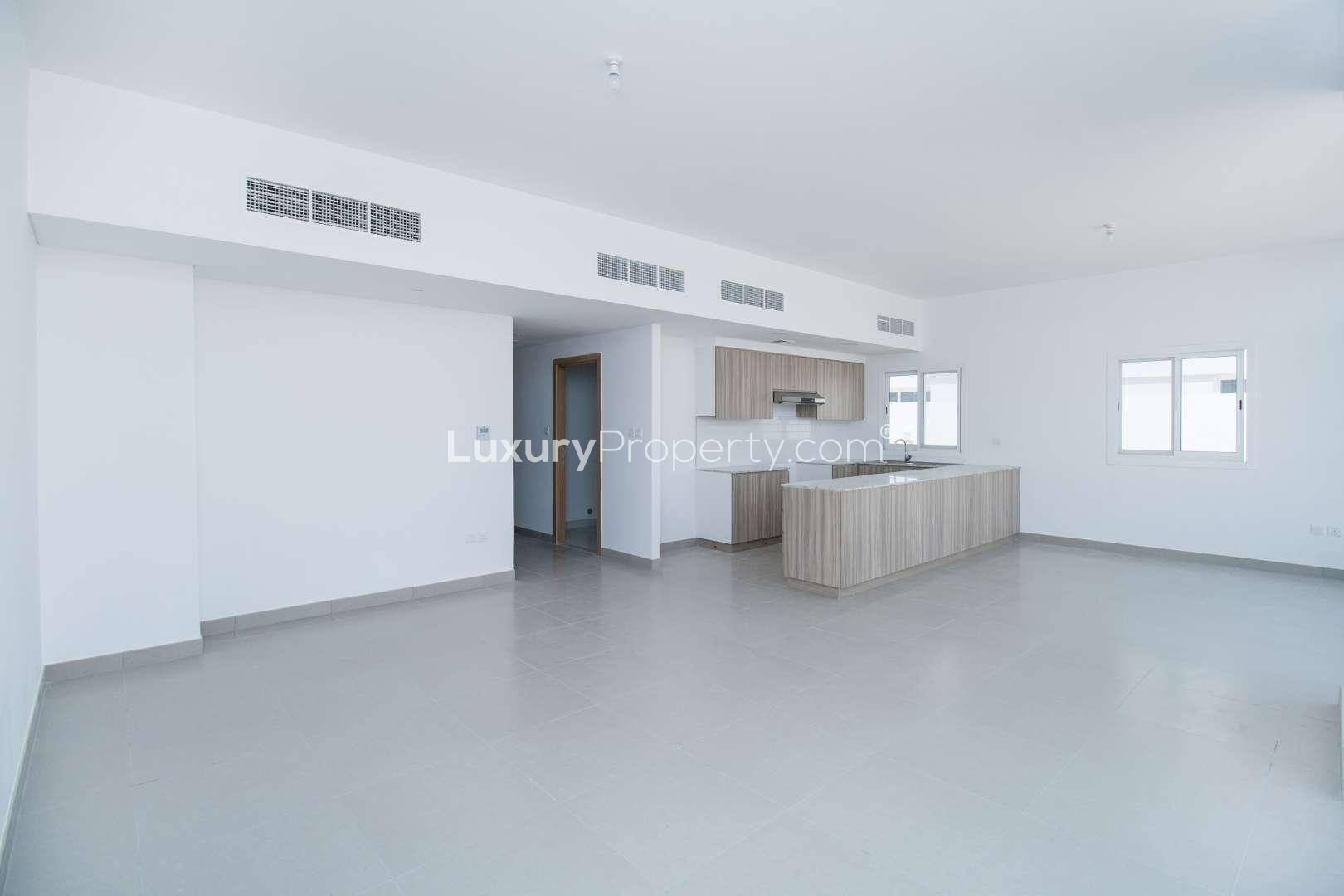 Light-filled 3-bedroom townhouse exterior in Arabella 2, Mudon, for sale