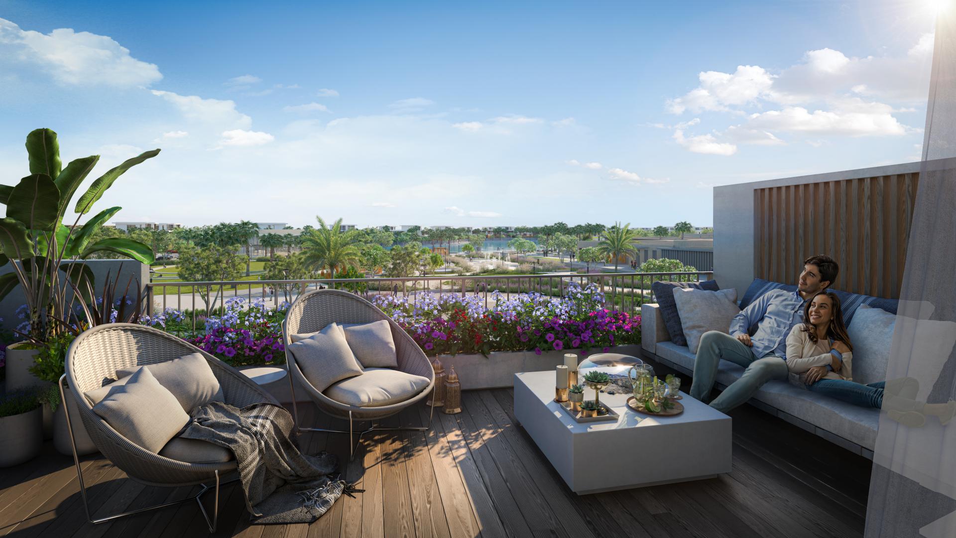 Modern 3-bedroom townhouse for sale in Aura, Tilal Al Ghaf, near lagoon