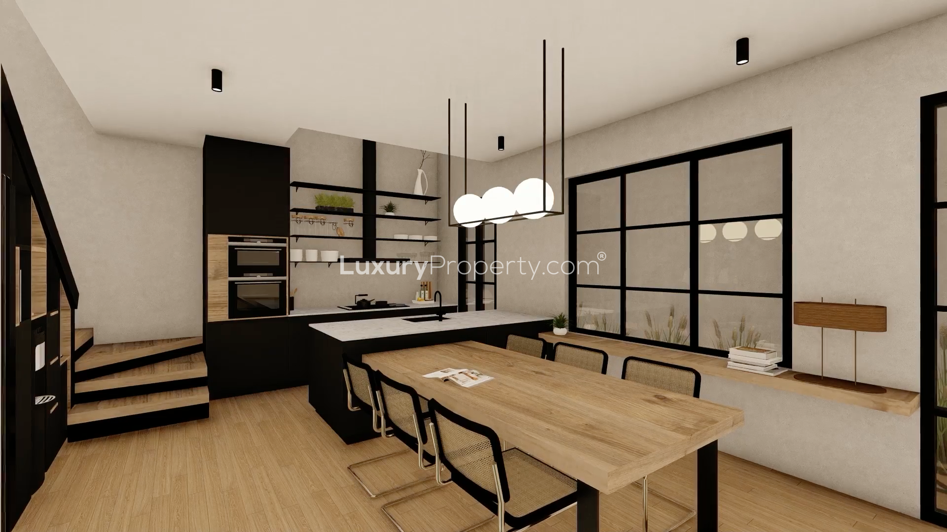 Stunning 3-bedroom townhouse exterior with lush greenery in Secana Beach Town, Bali