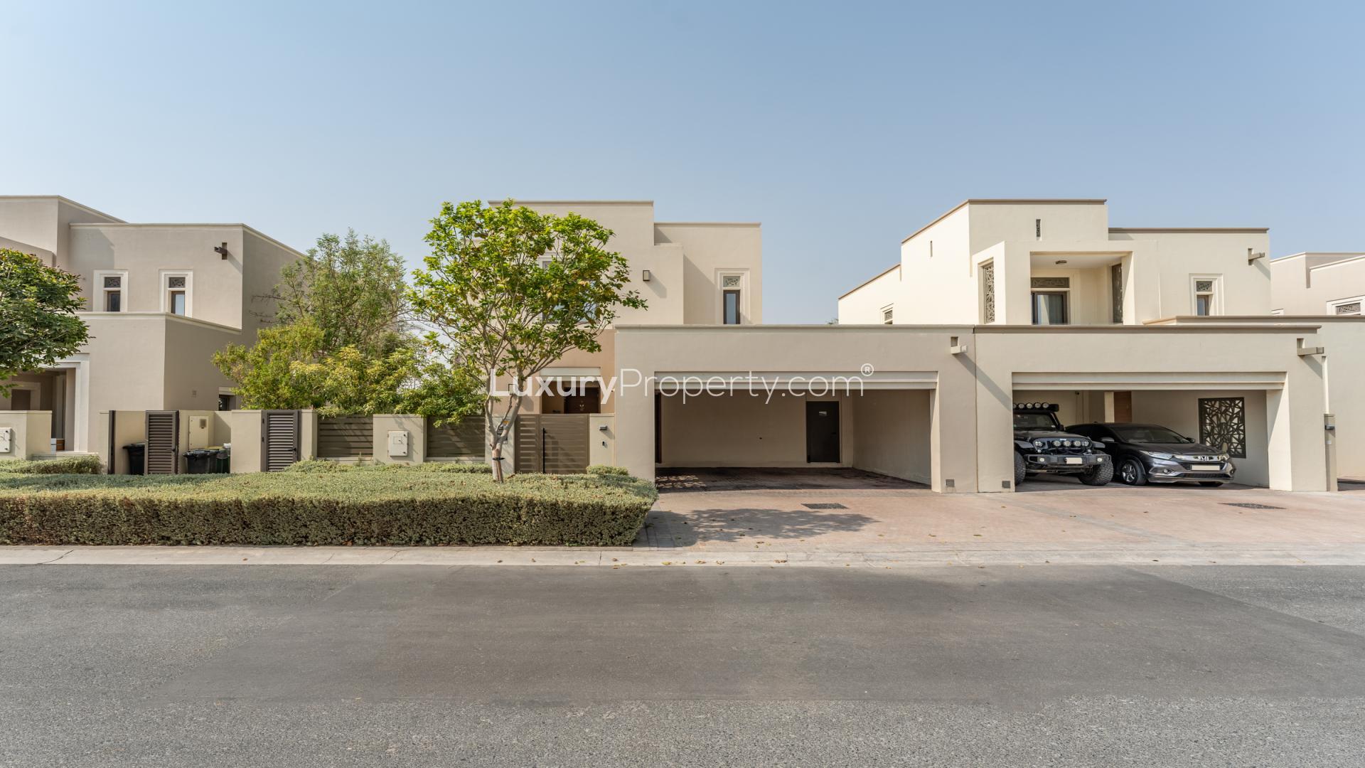 N/A,Elegant living room in 3-bedroom villa, Azalea, Arabian Ranches 2, featuring modern decor