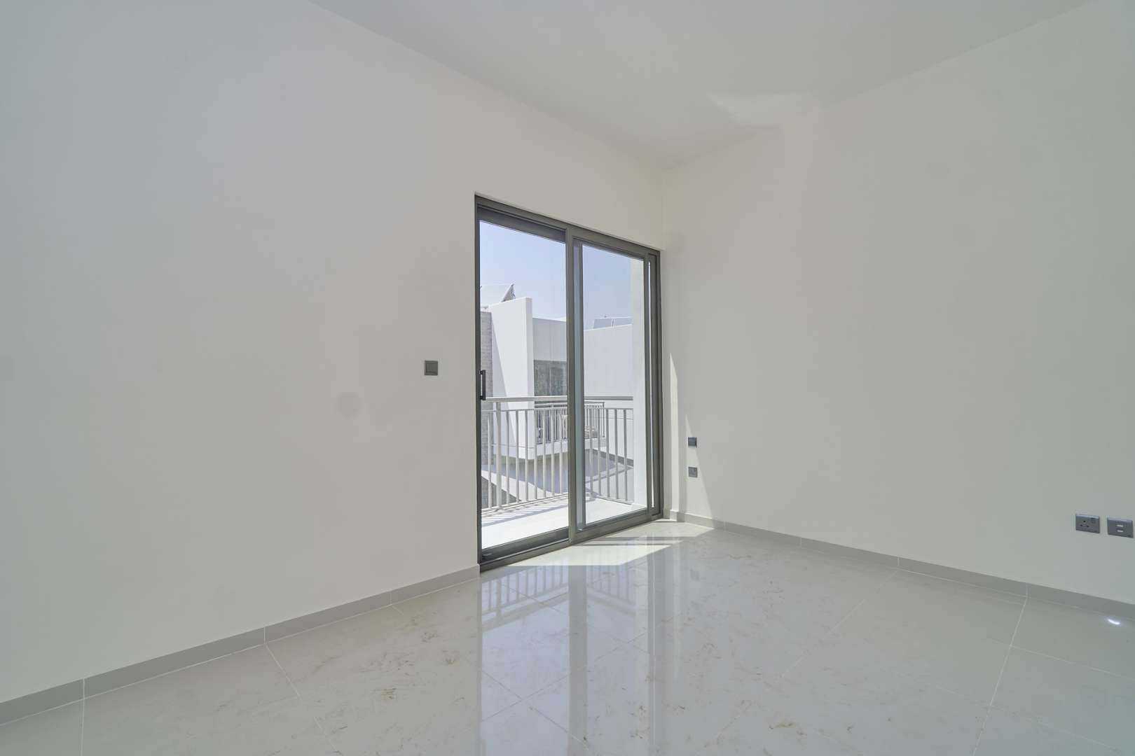 Balcony view of townhouses in Claret, Damac Hills 2, Akoya community, for sale