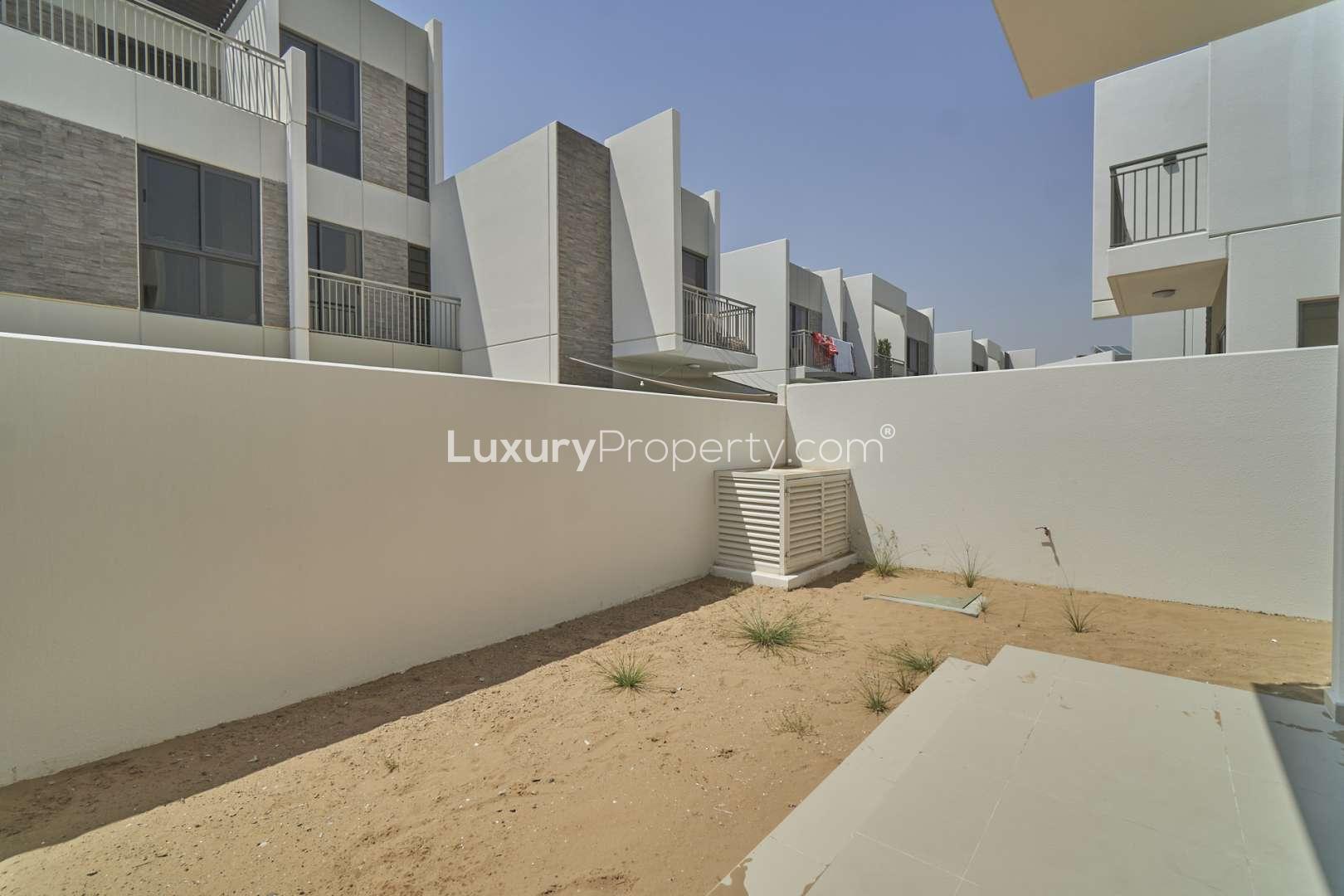 Bright room with large window, modern townhouse in Claret, Damac Hills 2