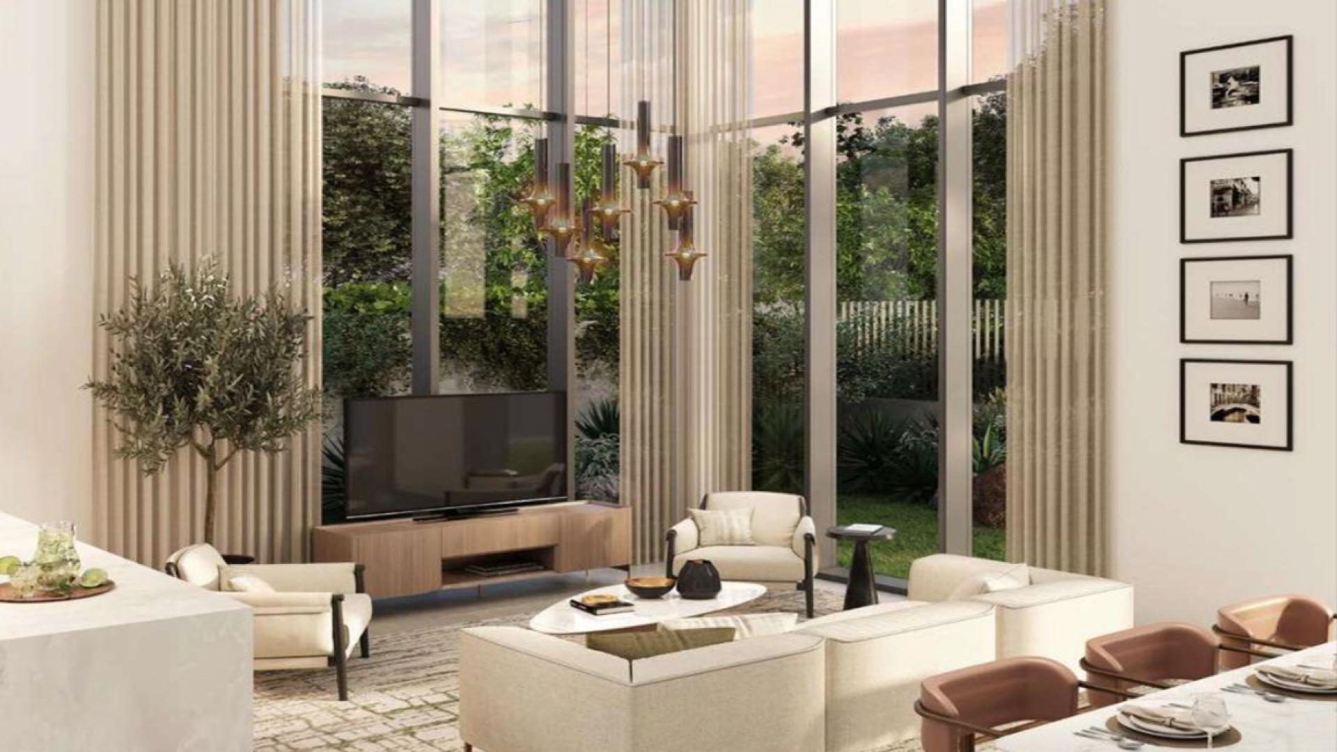 Modern townhouse exterior in Mudon Al Ranim 7 community, lush garden view, LP46138