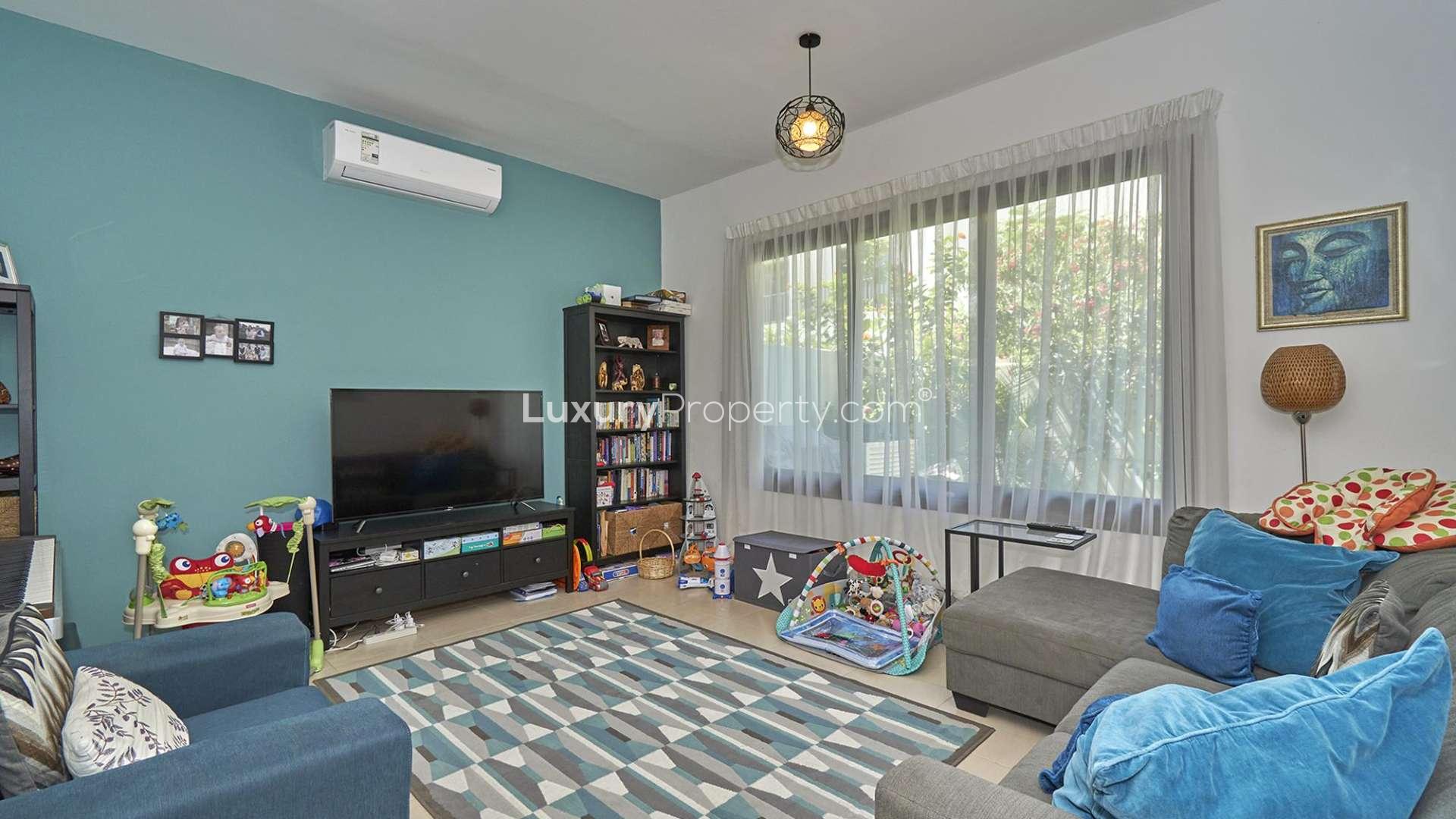 Living room in spacious 3-bedroom townhouse, Hayat Townhouses, Town Square, Dubai