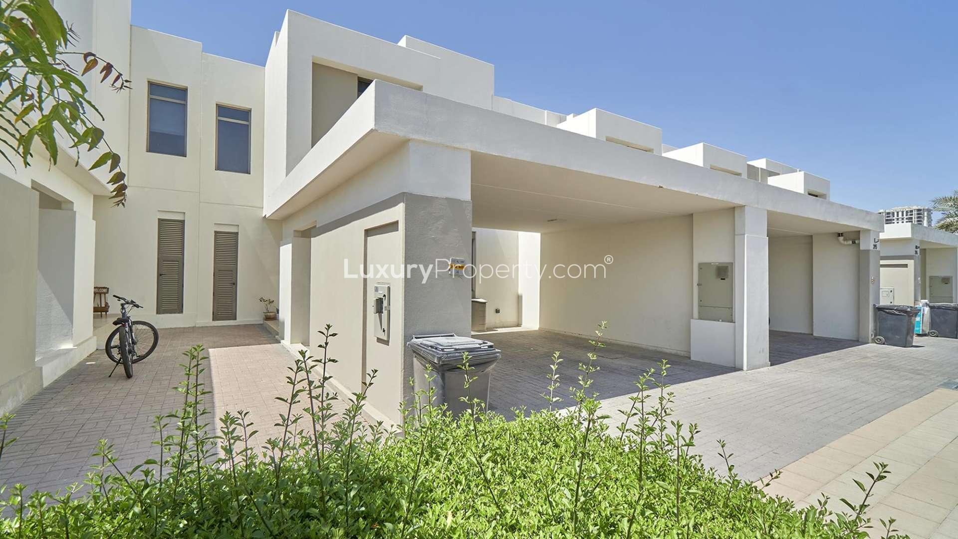 Living room in spacious 3-bedroom townhouse, Hayat Townhouses, Dubai, modern decor and open layout