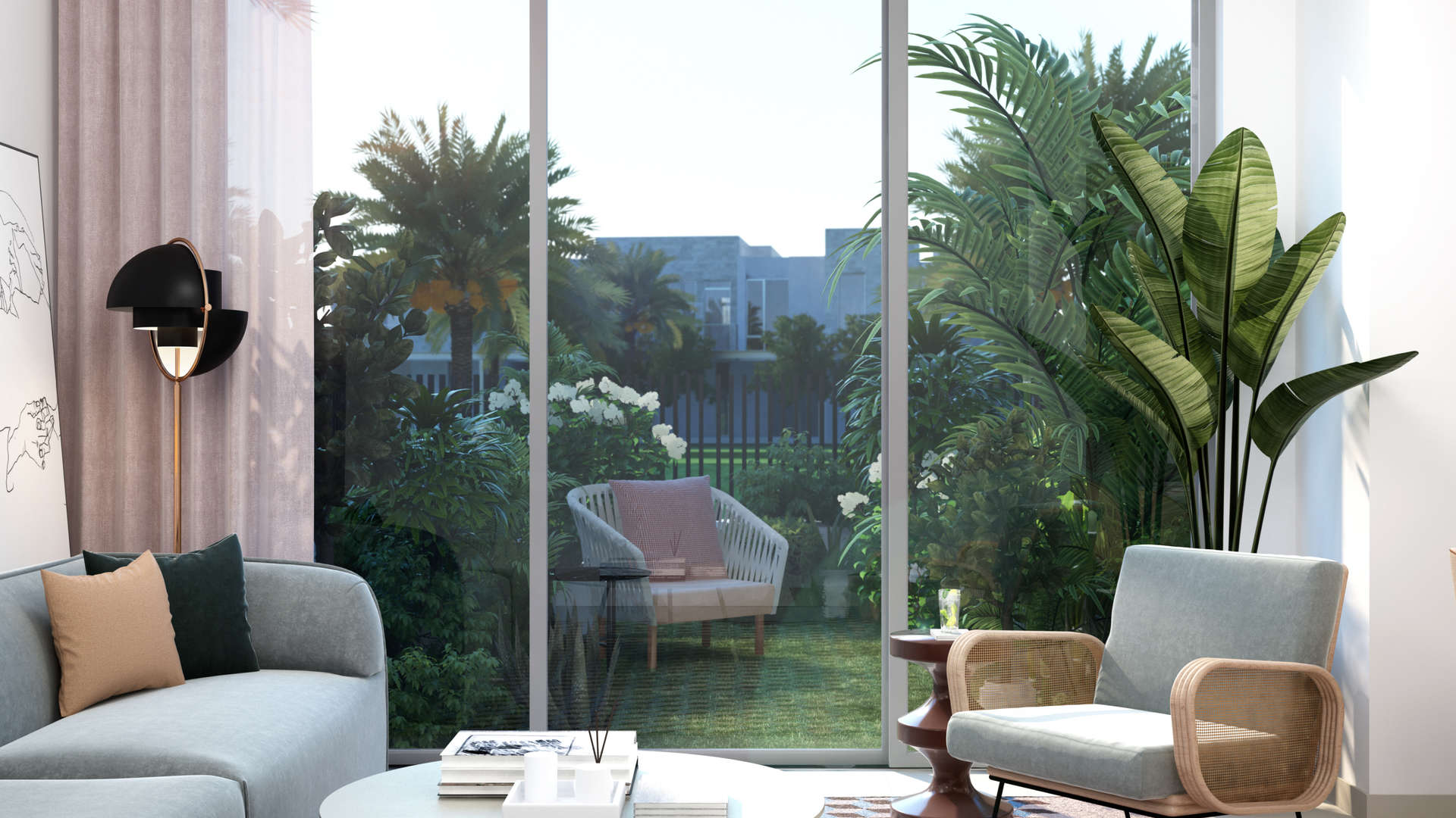 Elegant dining area in three-bedroom townhouse at Joy, Arabian Ranches III