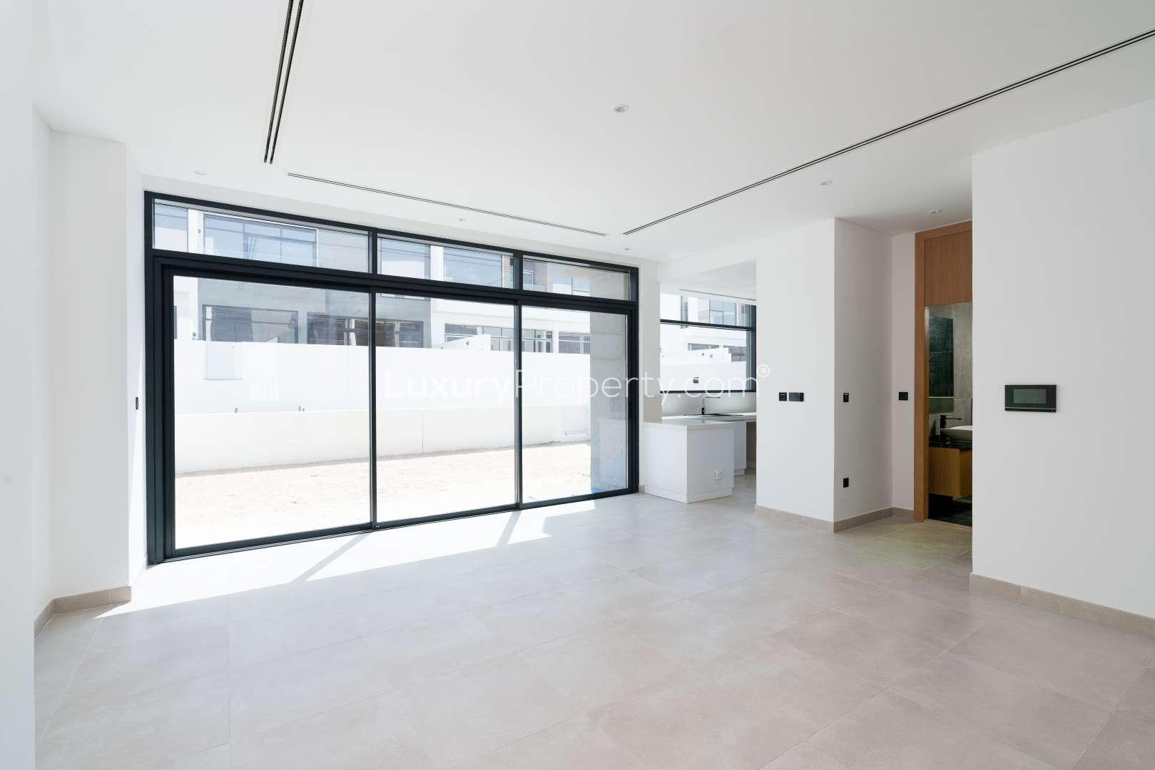 Bright living area in large Jumeirah Golf Estates townhouse for sale, open layout