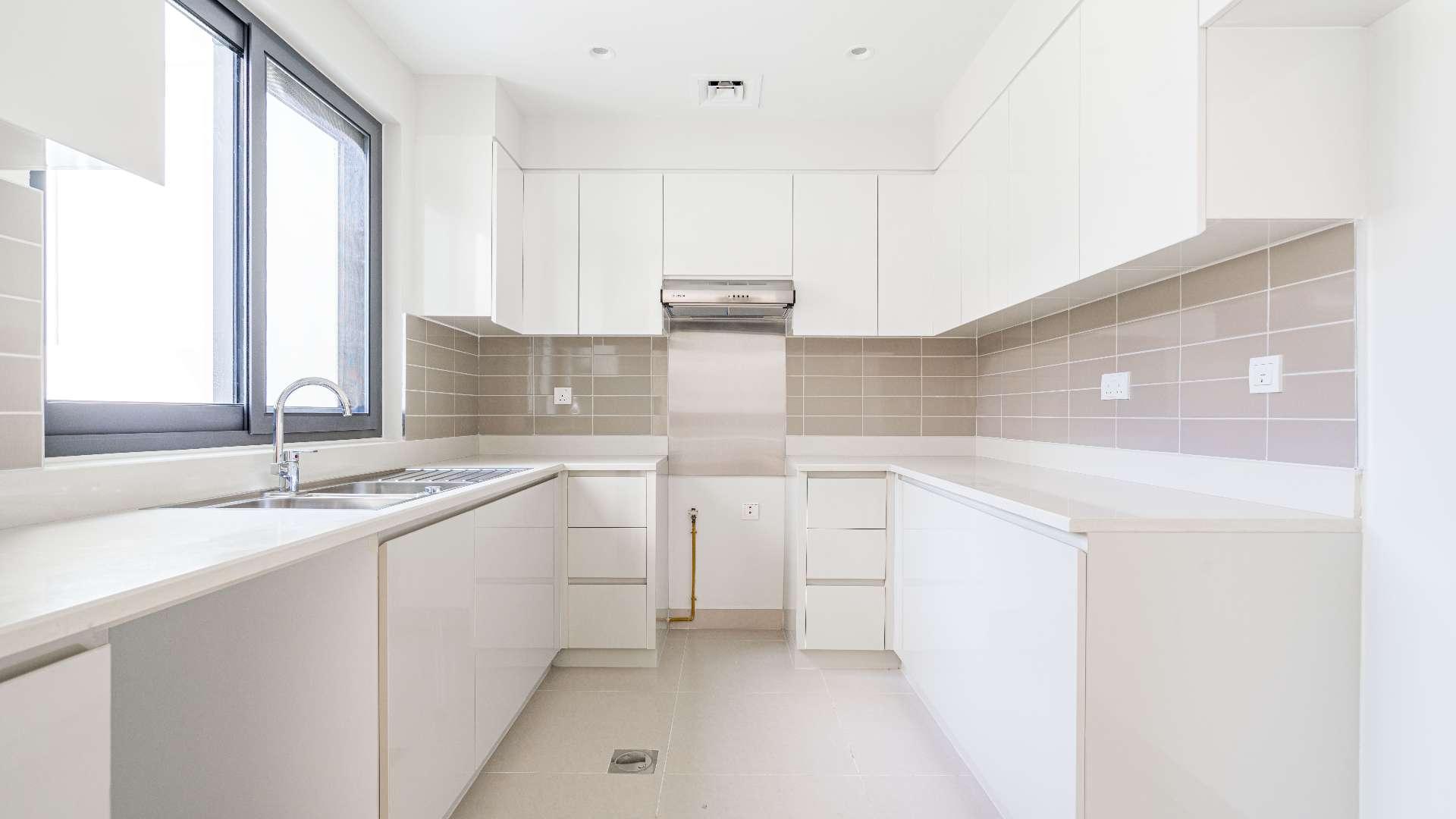Spacious living area in 3-bedroom townhouse, Maple, Dubai Hills Estate, with modern interior design