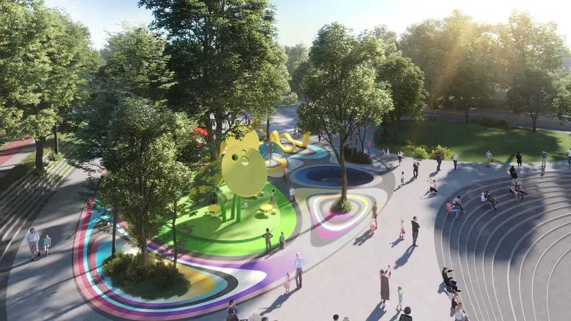 Modern interior of Jumeirah Golf Estates townhouse with sleek staircase and stylish lounge chair