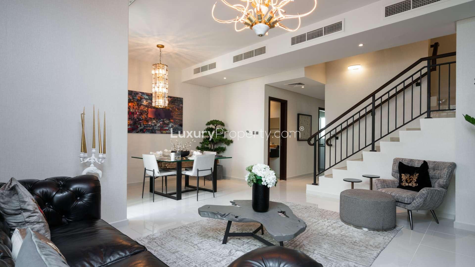 Game room with pool table and foosball in 3-bedroom villa, Damac Hills 2, Dubai