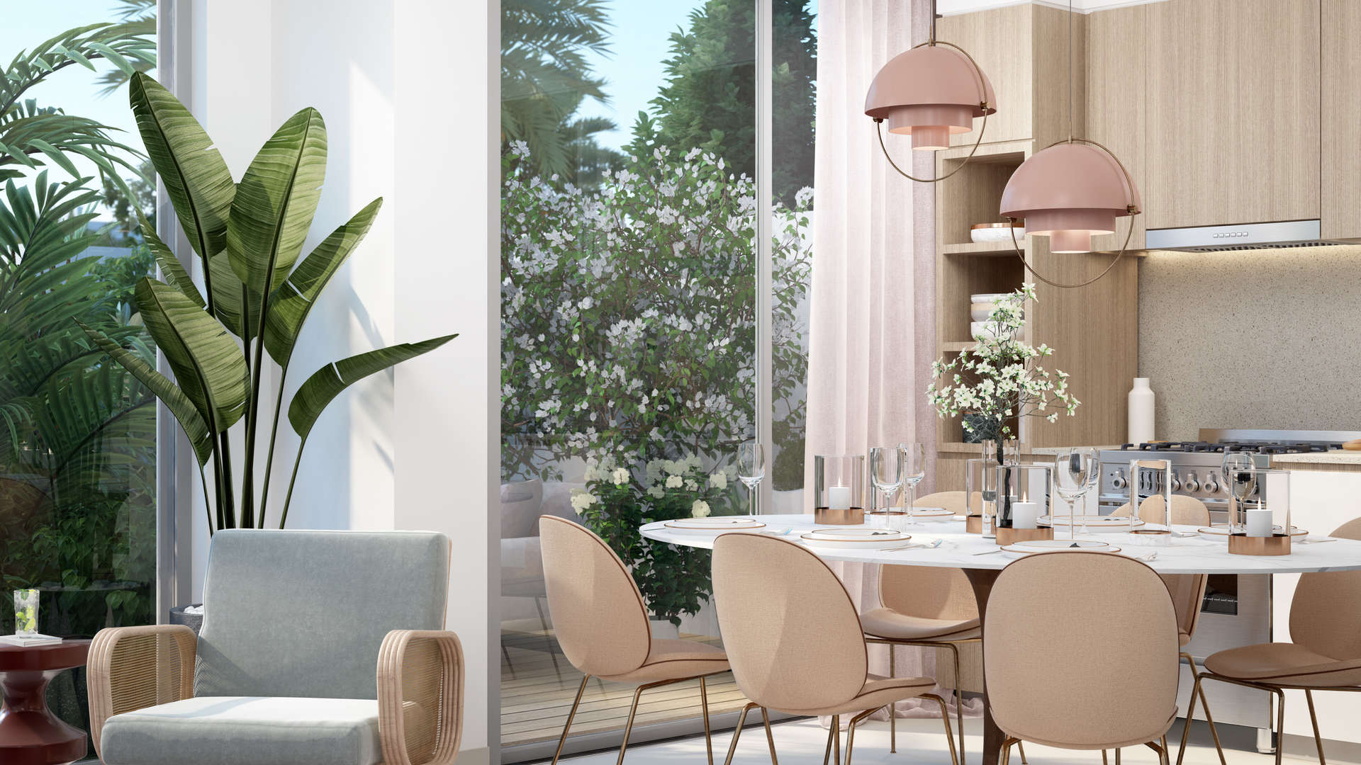 Modern dining area in three-bedroom townhouse, Sun Townhouses, Arabian Ranches 3, Dubai