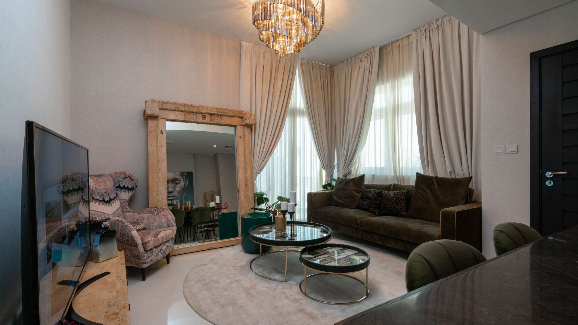 Modern townhouse exterior in The Roots, Damac Hills 2, featuring spacious architecture and design