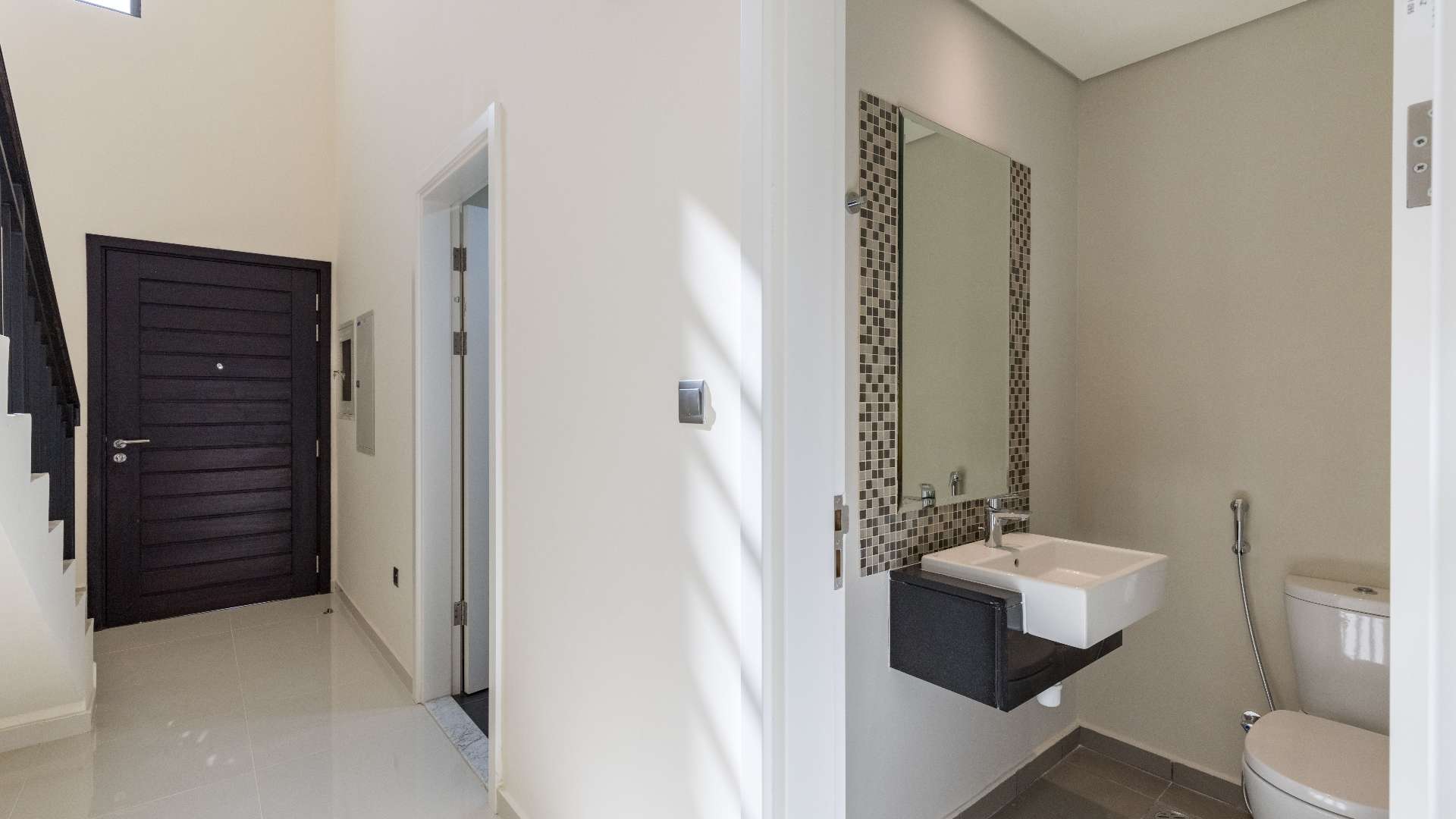 3-bedroom townhouse exterior, Zinnia, Damac Hills 2, for sale, prime location